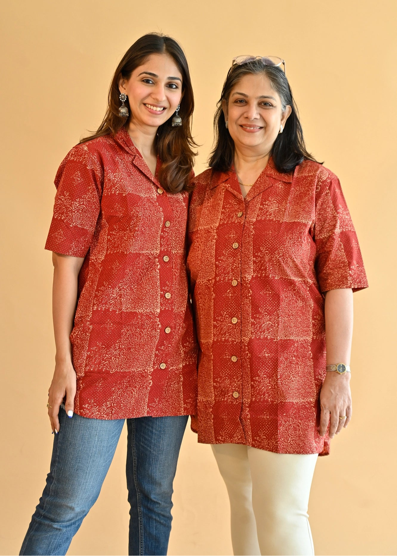 Laal Ajrakh Natural Dye Shirt Kurti