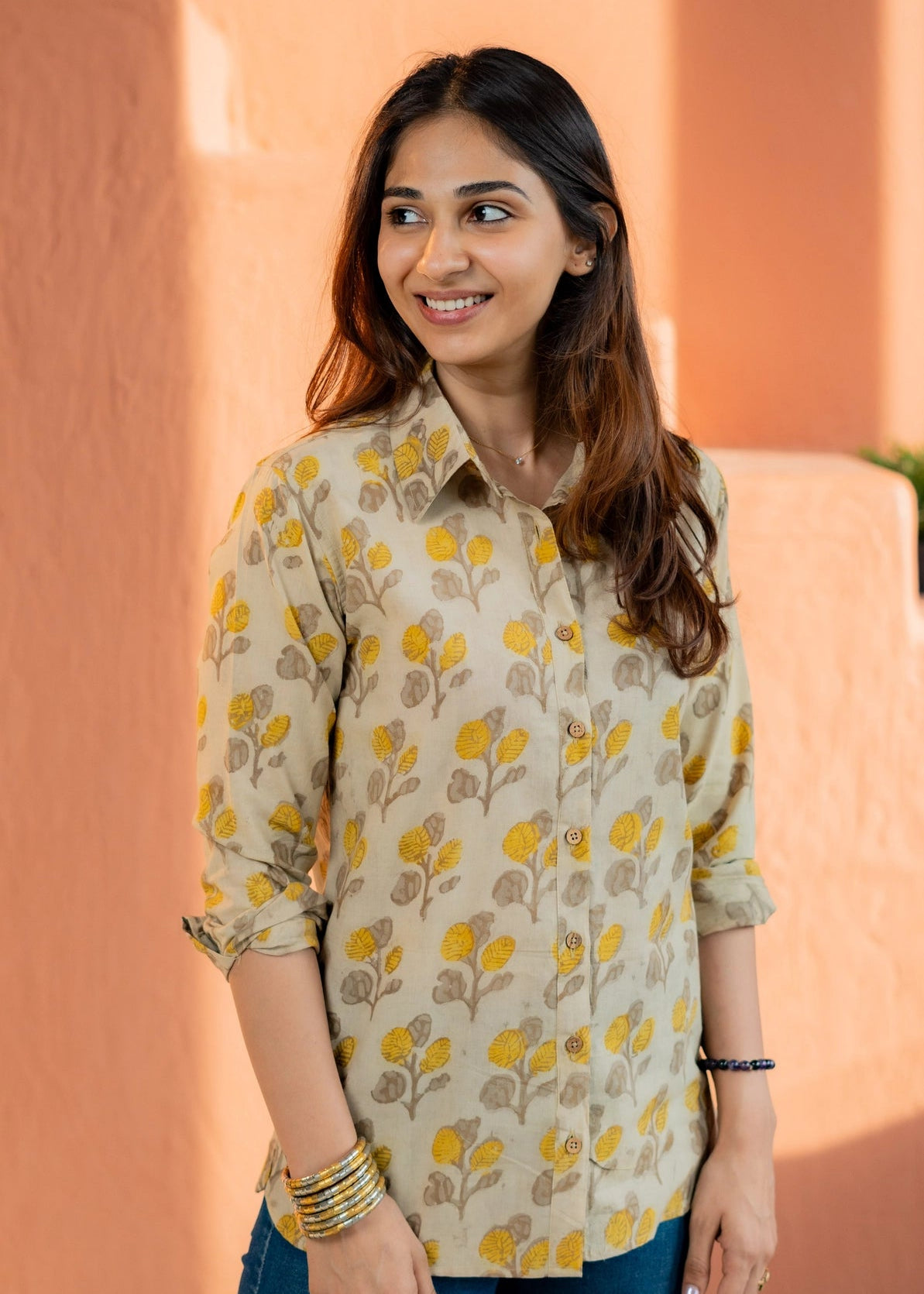 Mud Flower Block Print Shirt