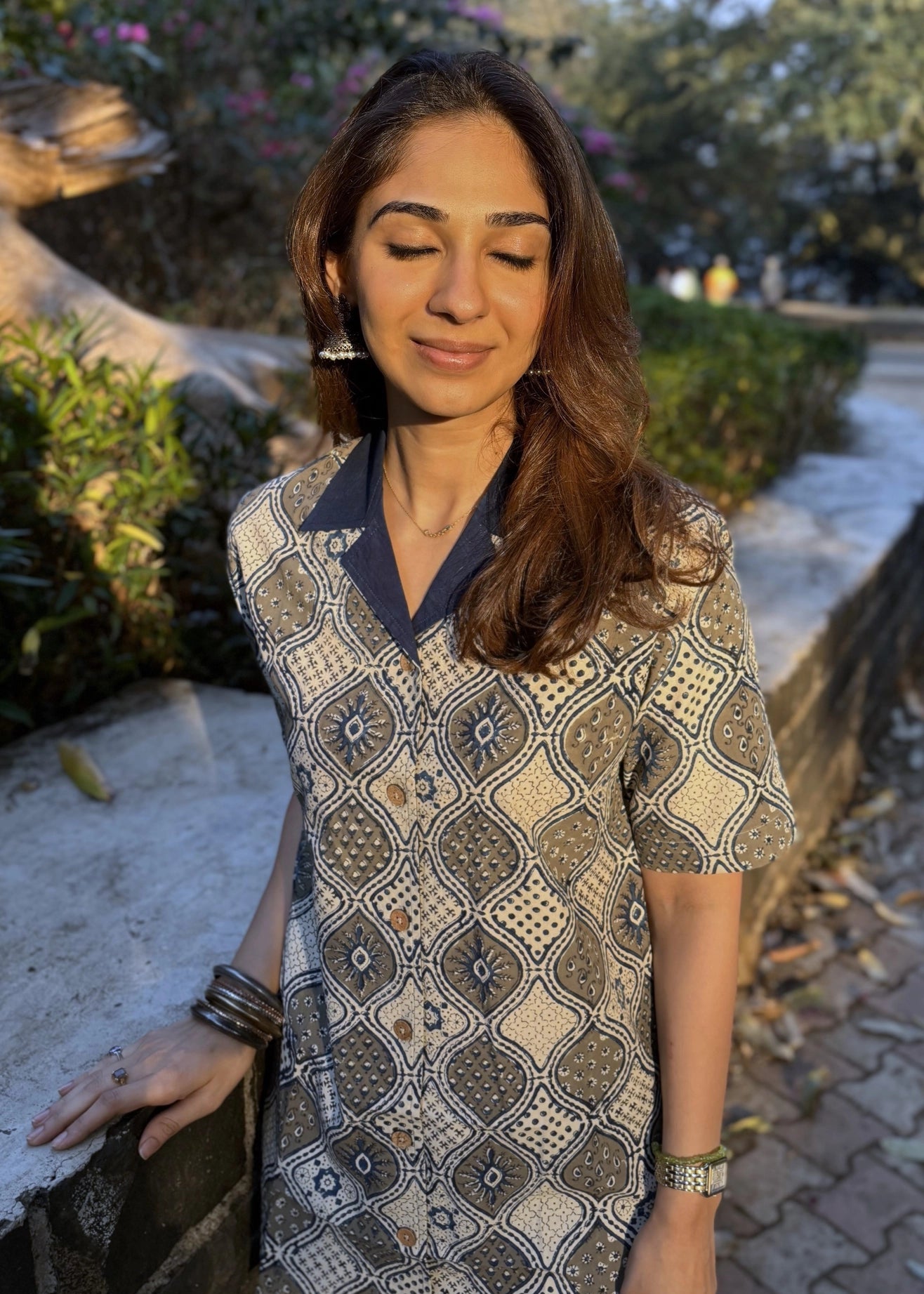 Karigiri Ajrakh Natural Dye Shirt Kurti