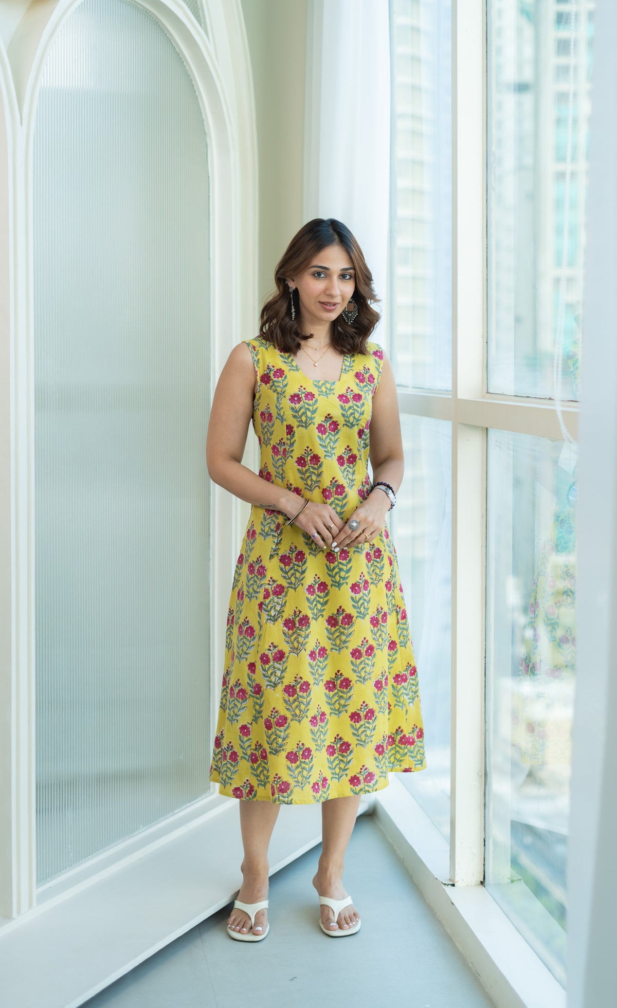 Mustard Gulabi Cotton Corset Dress