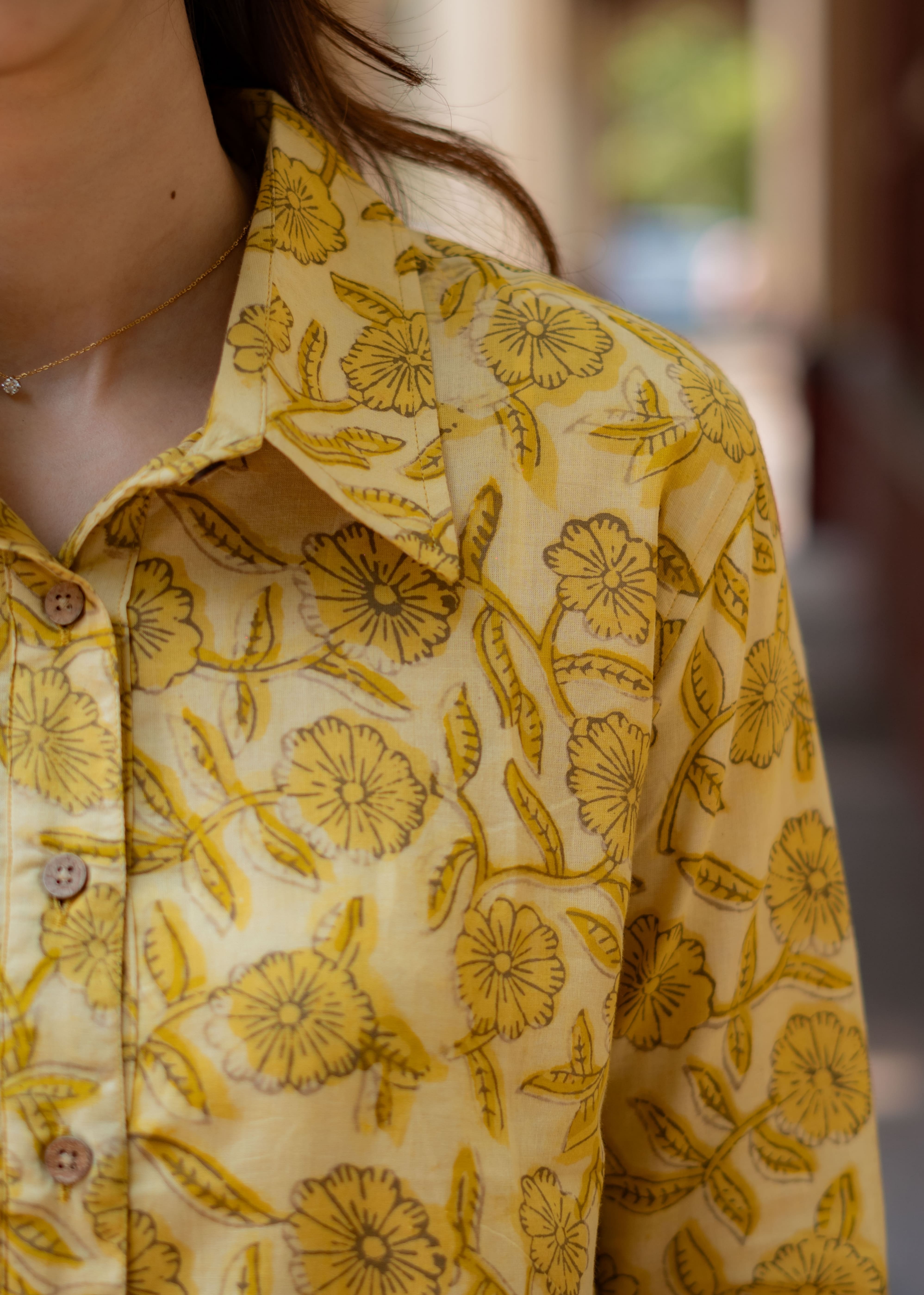 Mud Floral Handblock Cotton Shirt