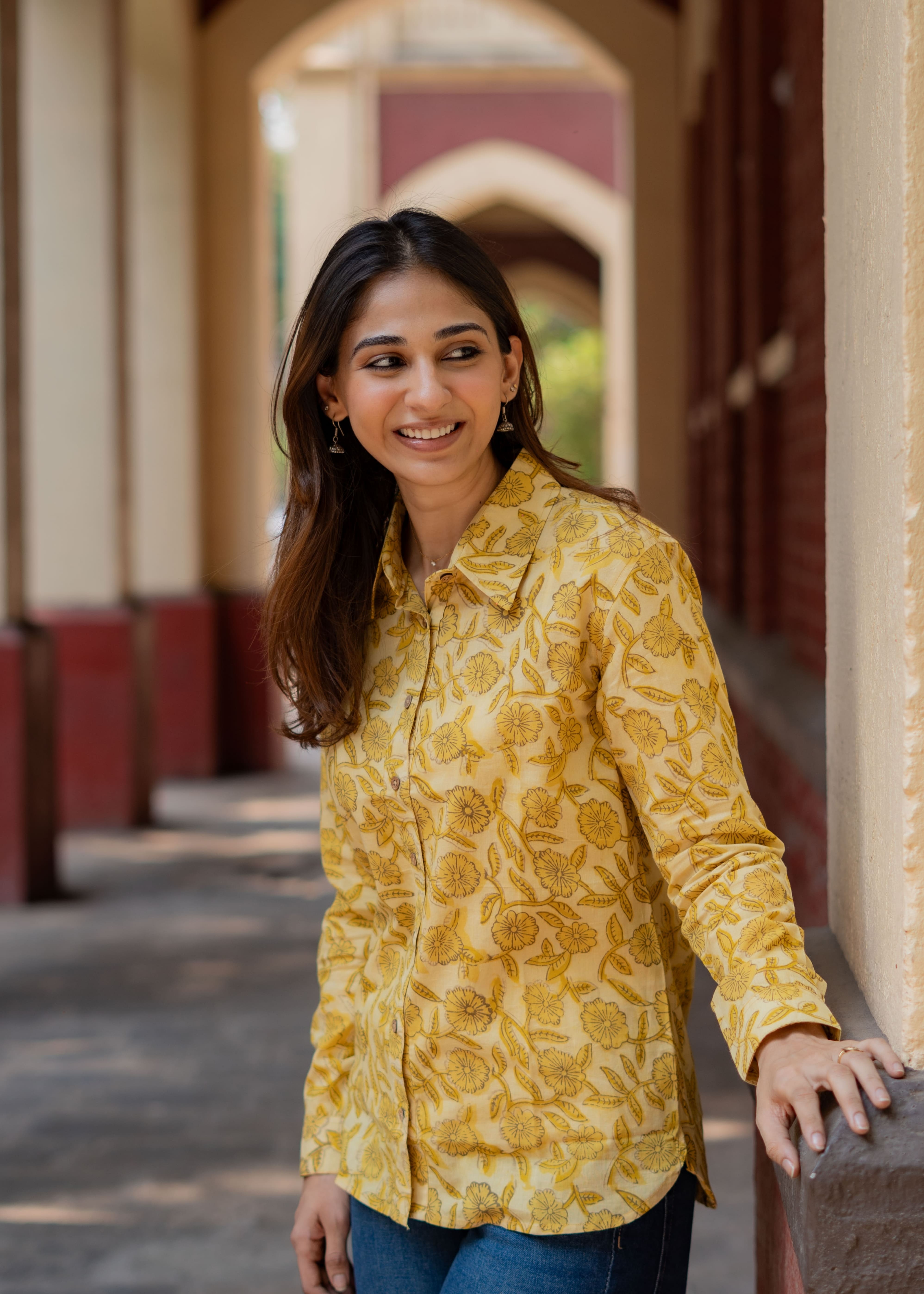 Mud Floral Handblock Cotton Shirt