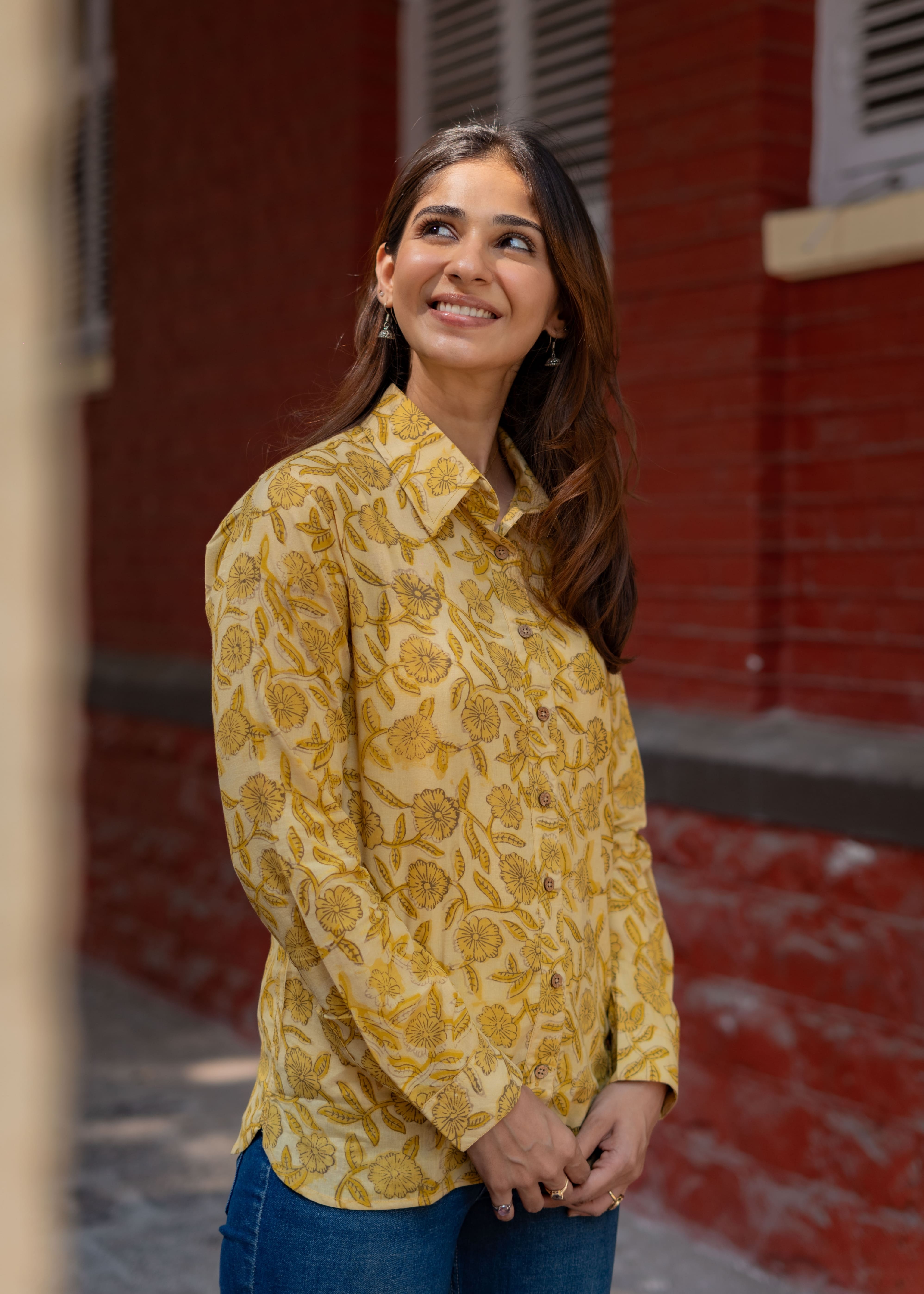 Mud Floral Handblock Cotton Shirt