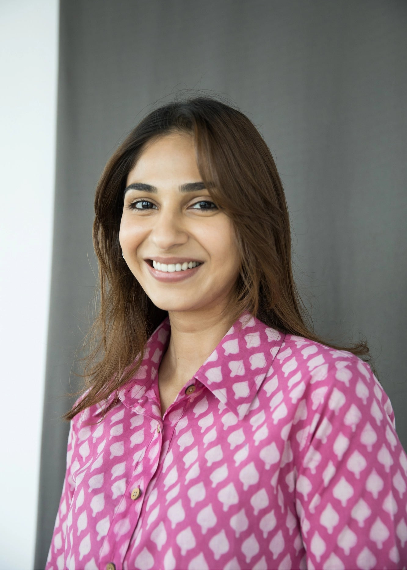 Pink Spade Handblock Shirt