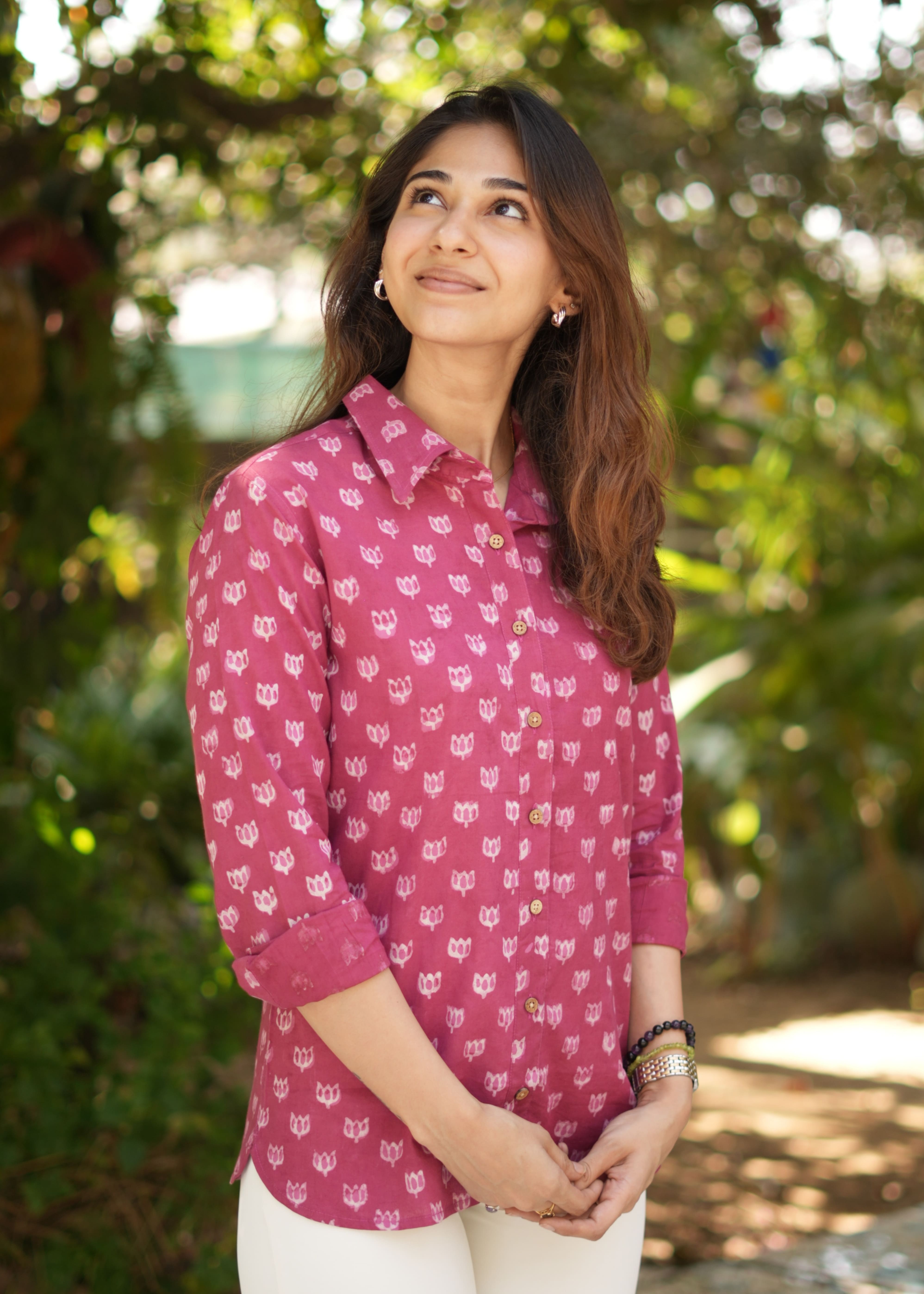 Maroon Bagru Block Print Shirt
