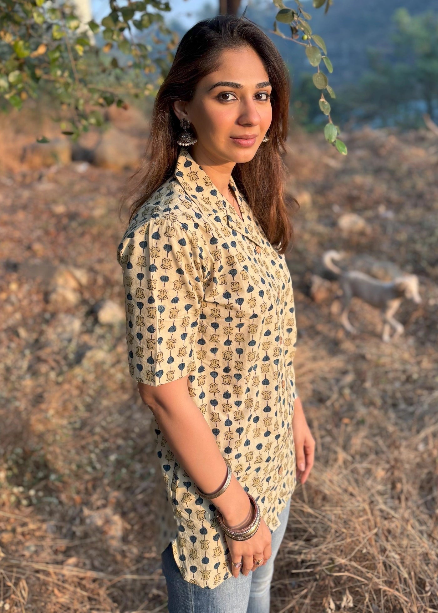 Ajrakh Batik Natural Dye Shirt Kurti