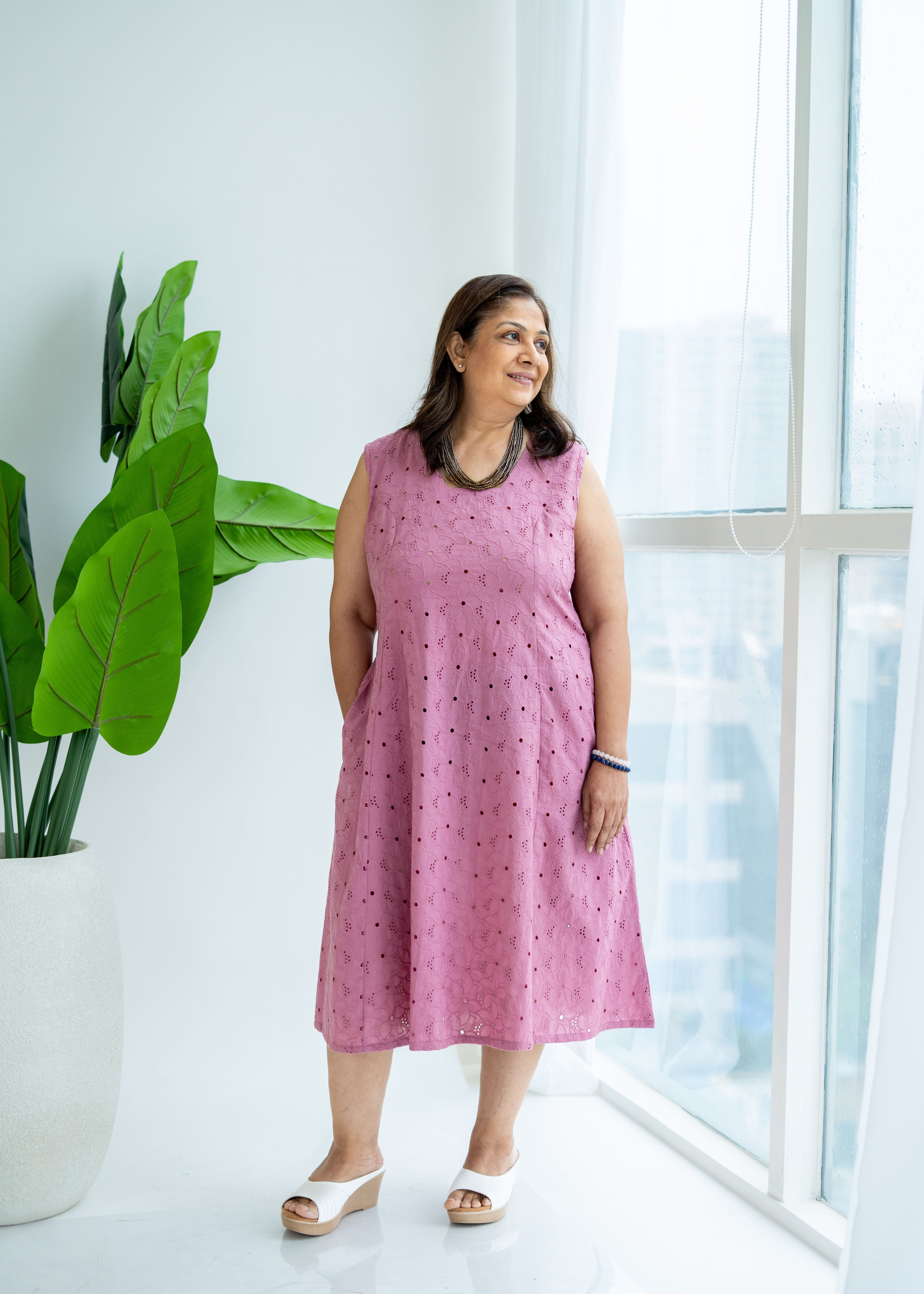 Pink Onion Hakoba Cotton Corset Dress