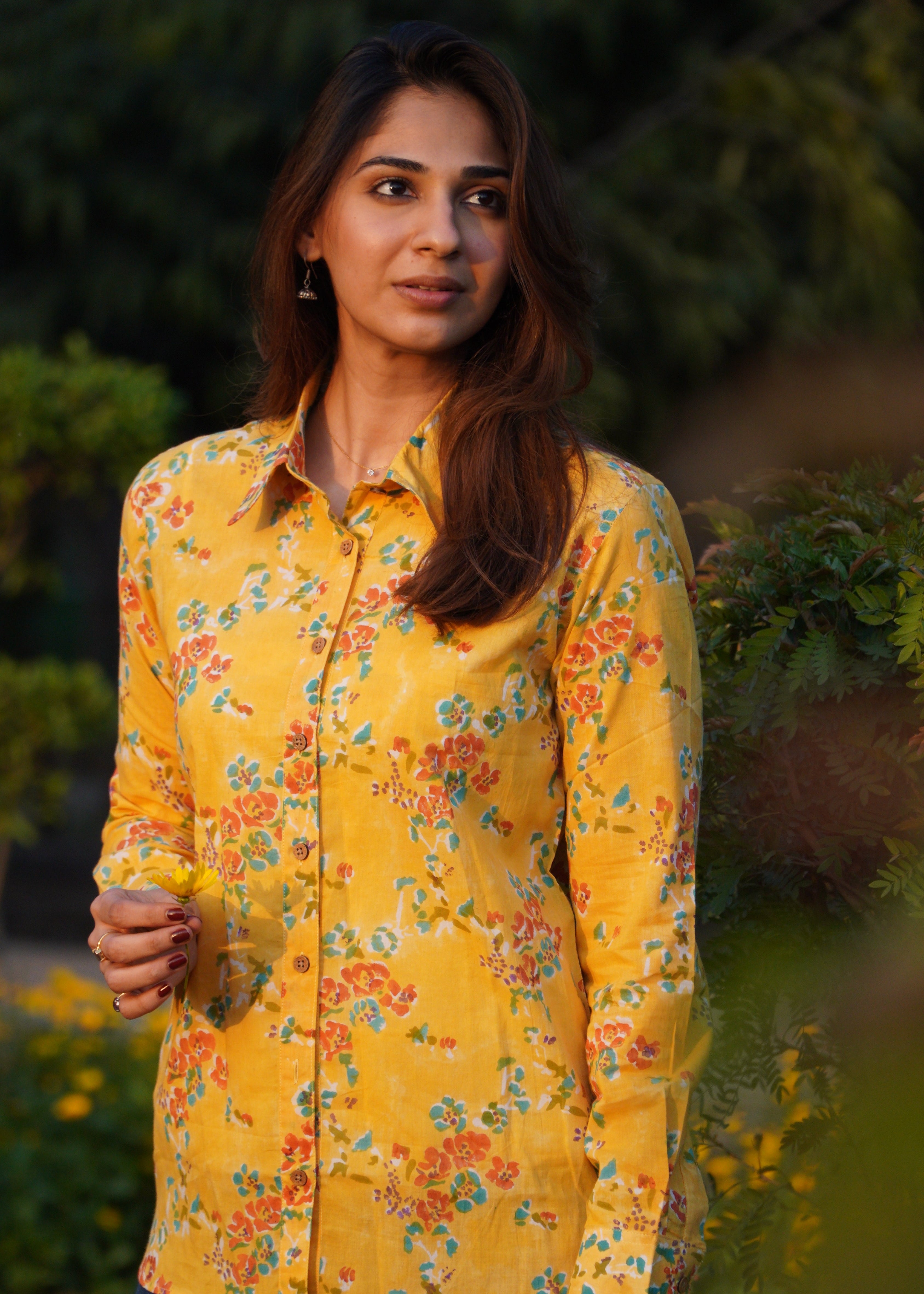 Summer Sunshine Block Print Shirt