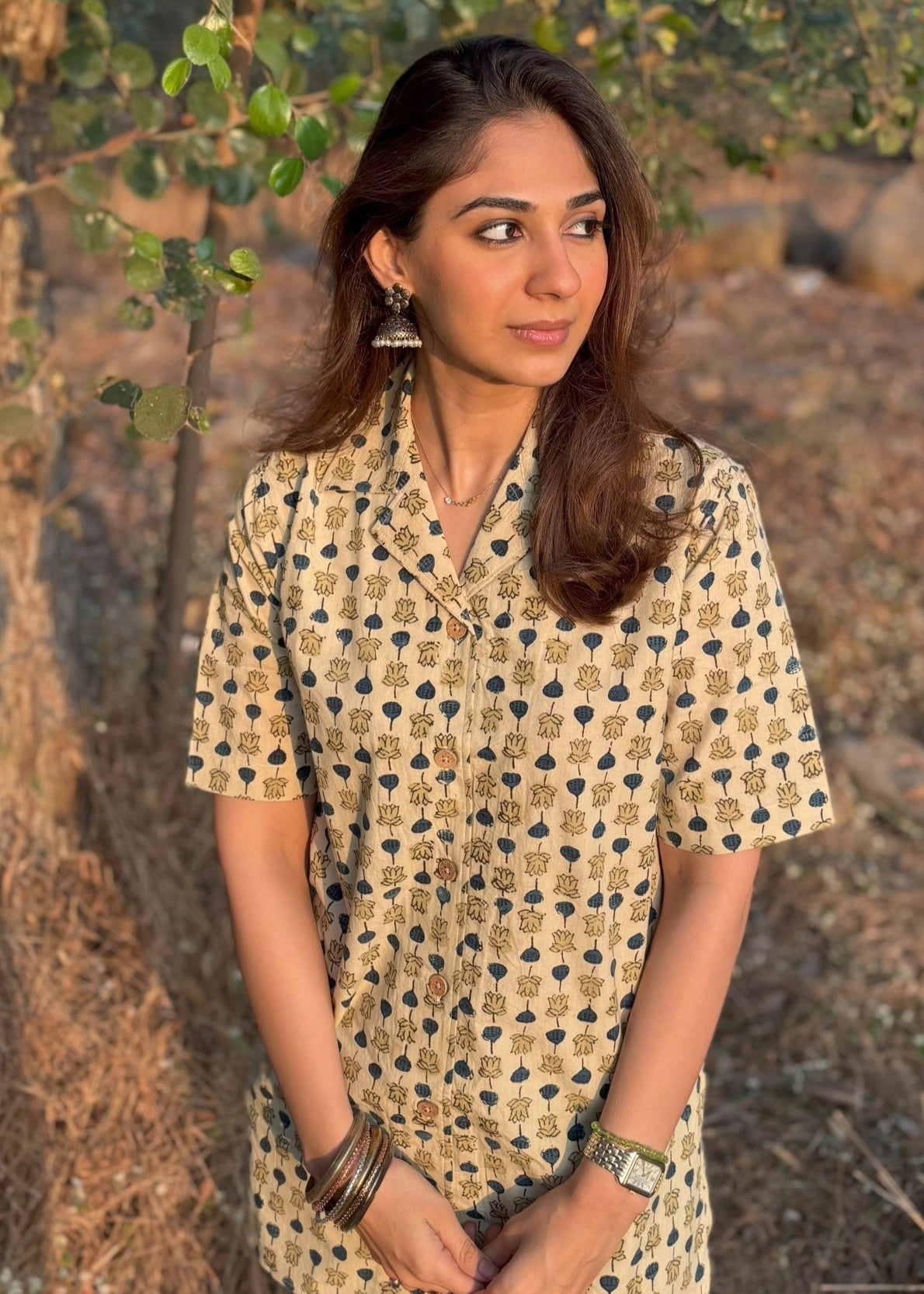 Ajrakh Batik Natural Dye Shirt Kurti
