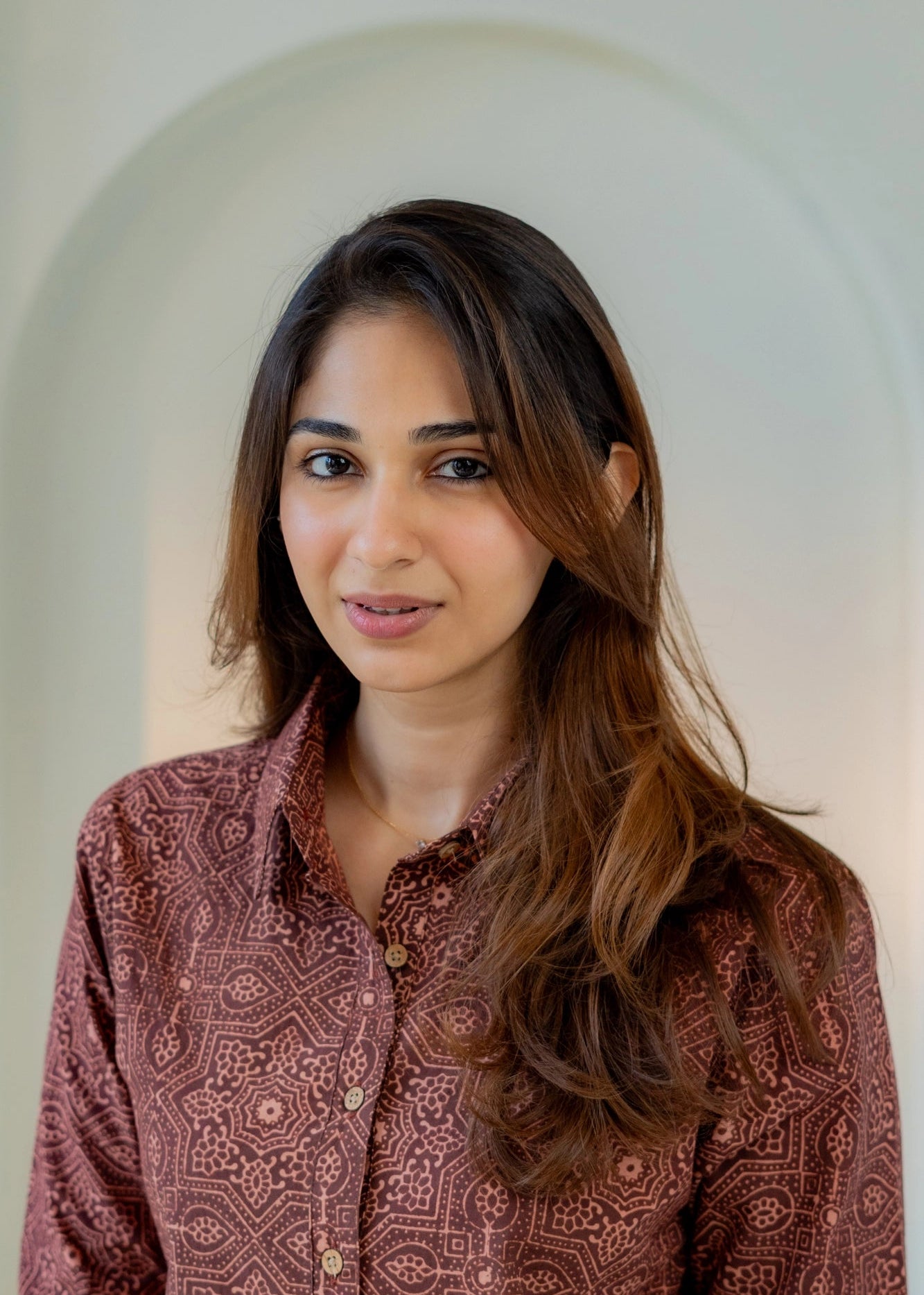 Ajrakh Maroon Clay Handblock Cotton Shirt