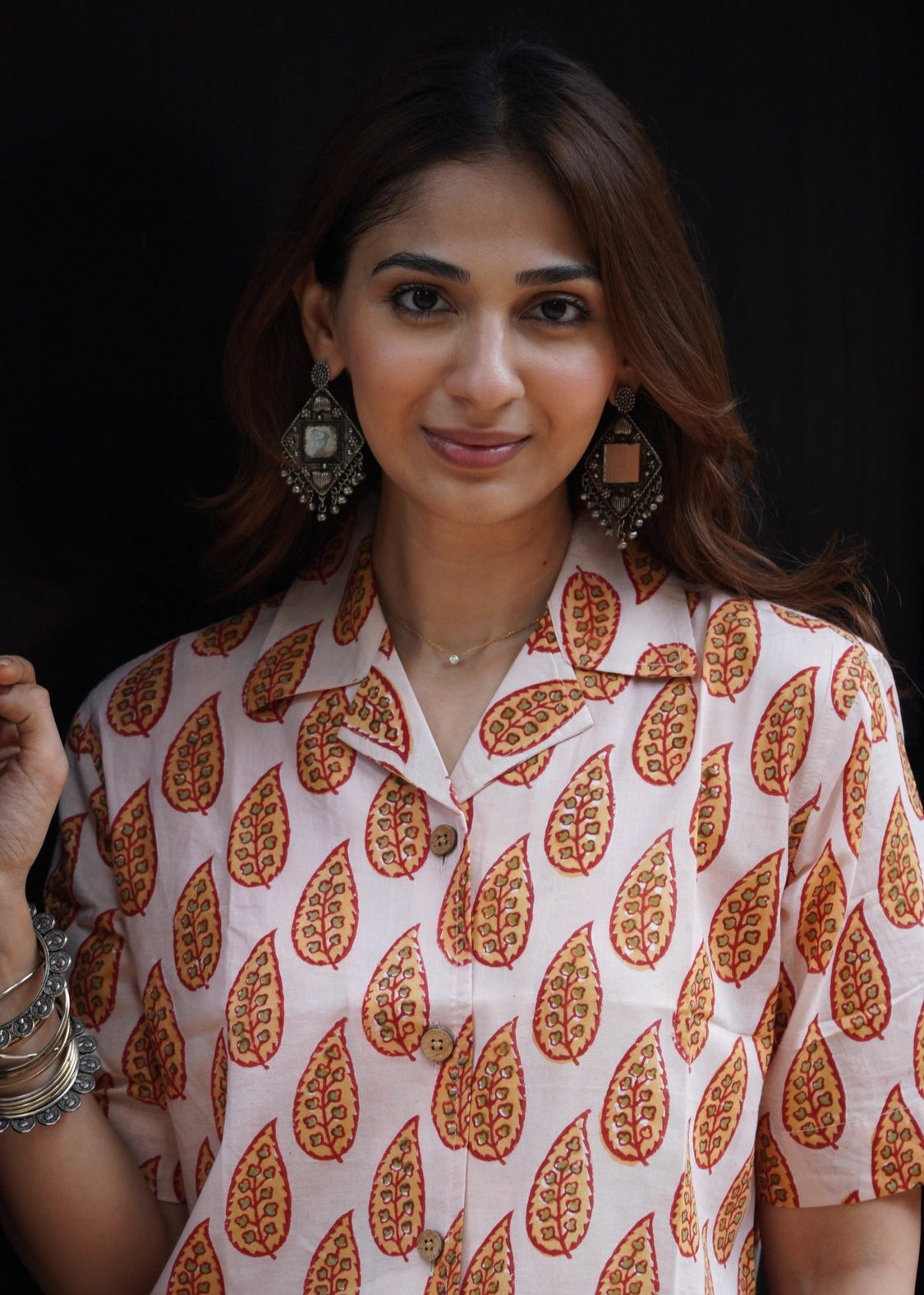 Mango Leaf Bagru Handblock Shirt Kurti