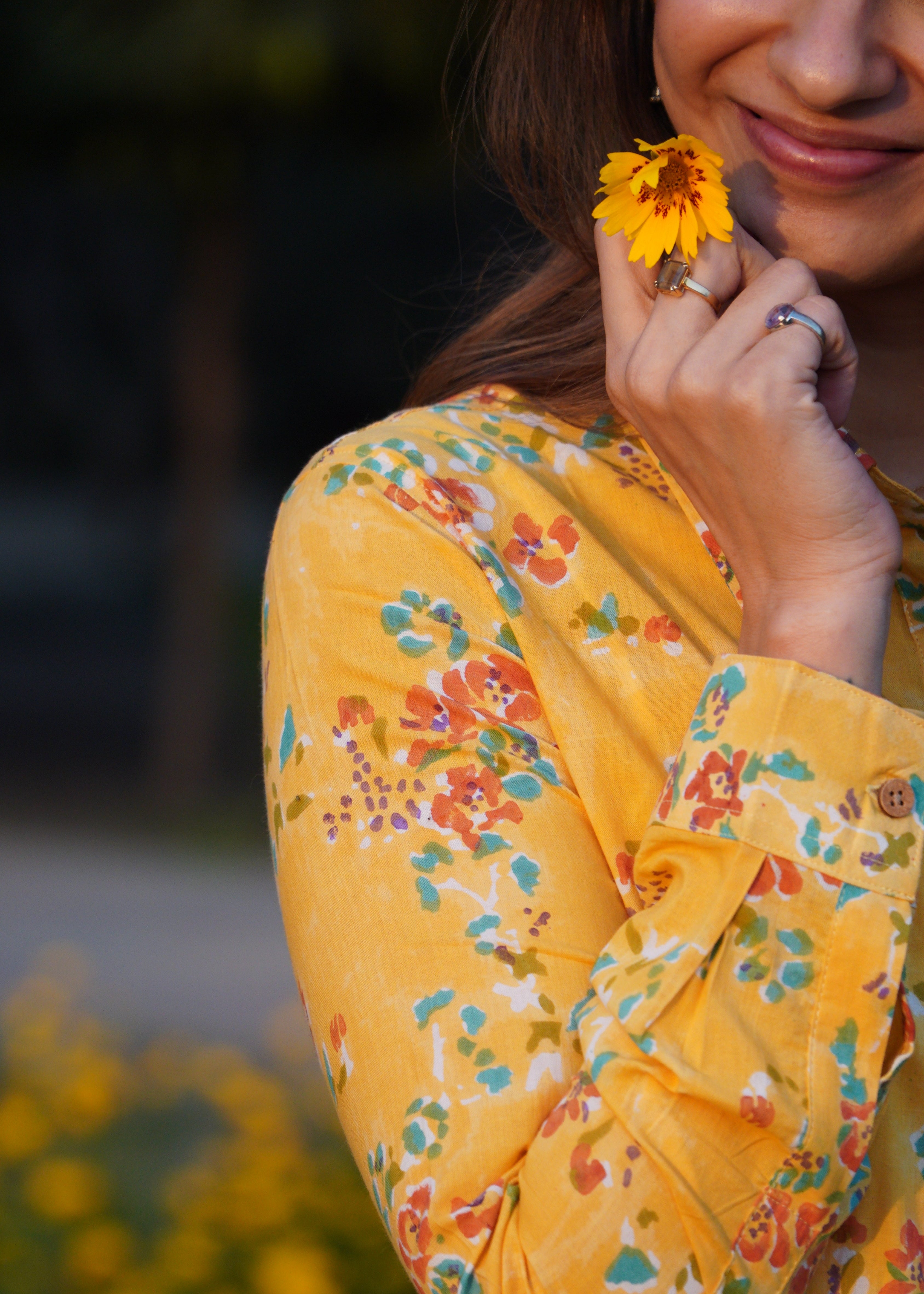 Summer Sunshine Block Print Shirt