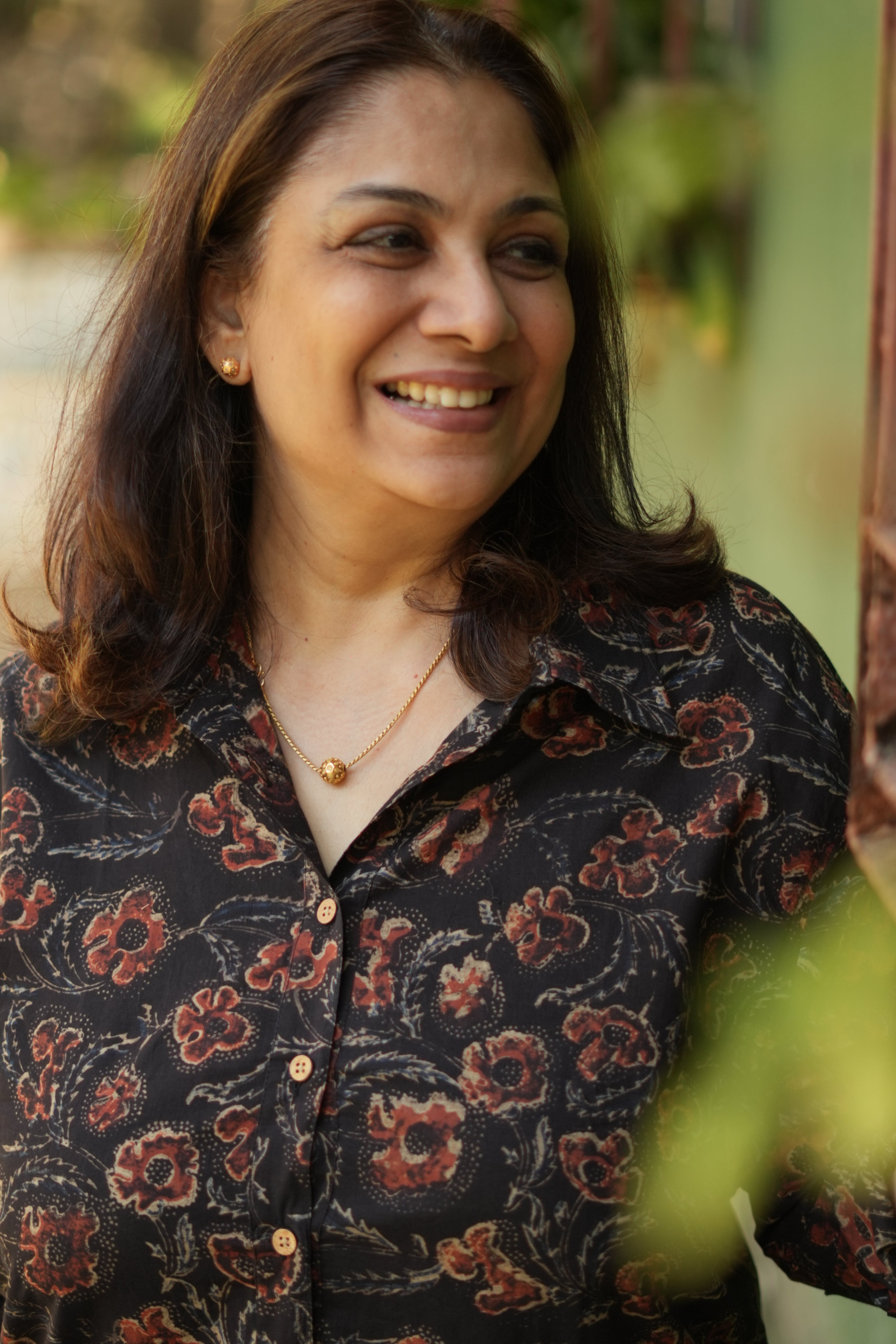 Black Red Bagru Handblock Cotton Shirt