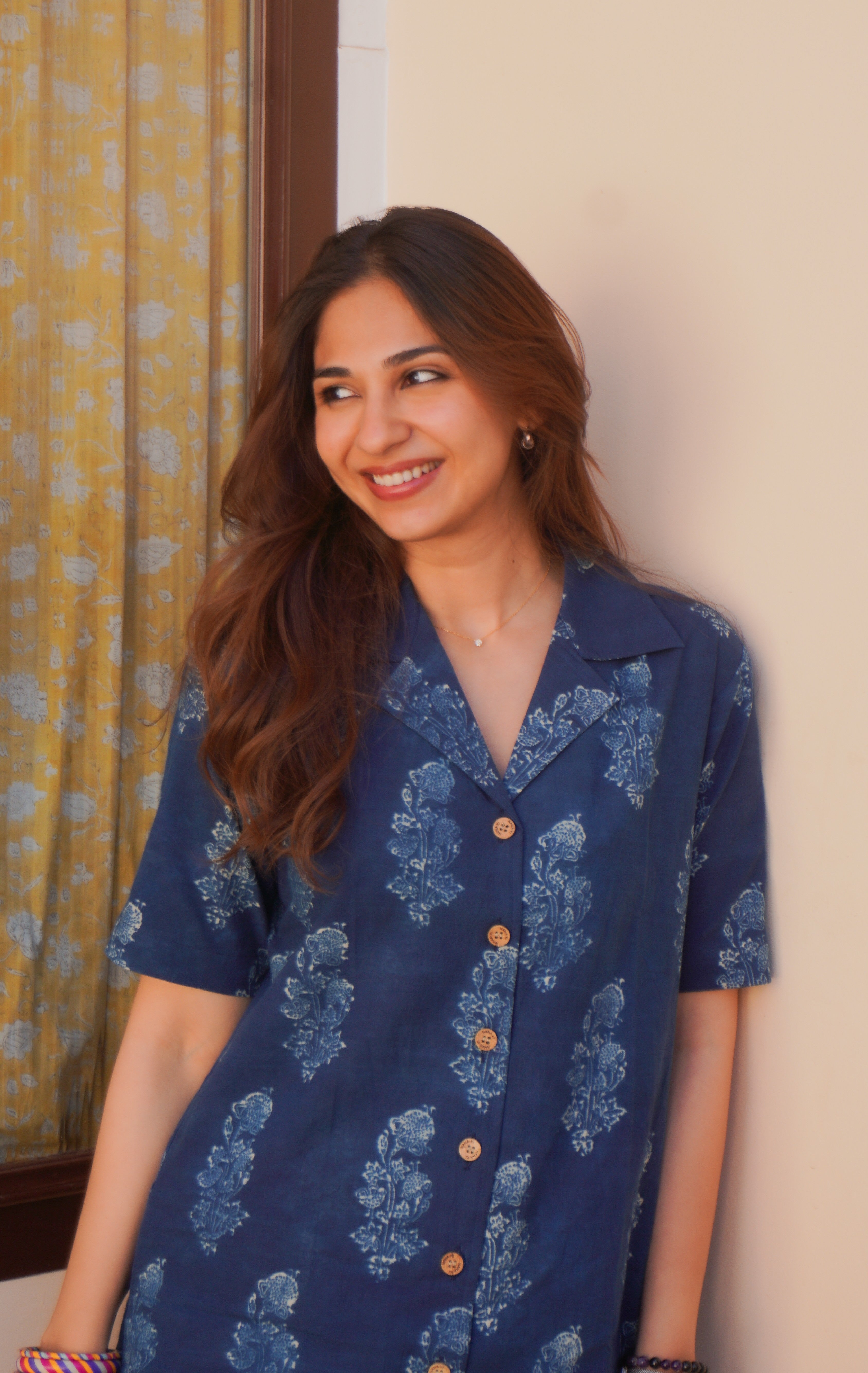 Ajrakh Sky Heaven Handblock Cotton Shirt Kurti