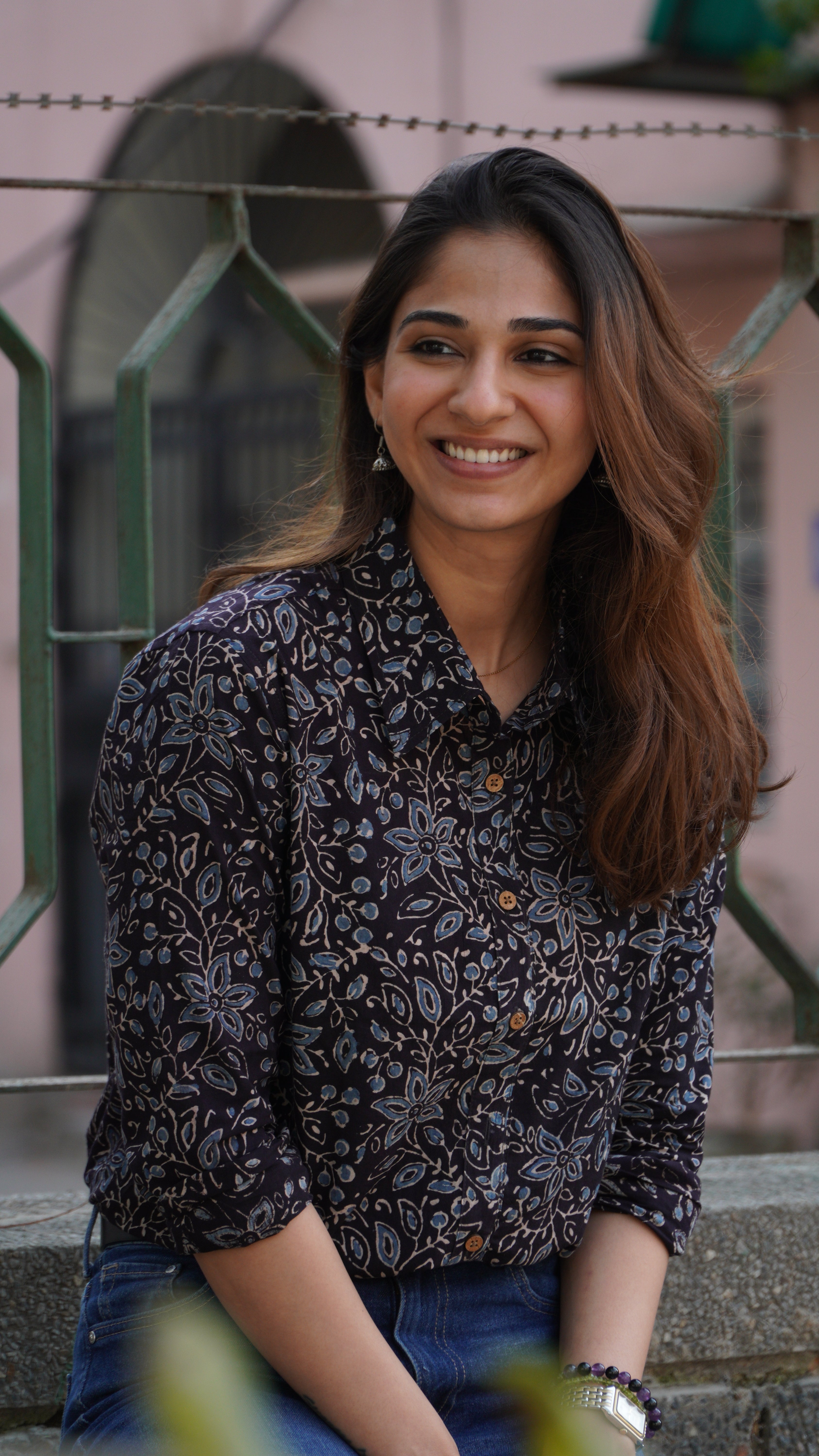 Black Ajrakh Block Print Shirt