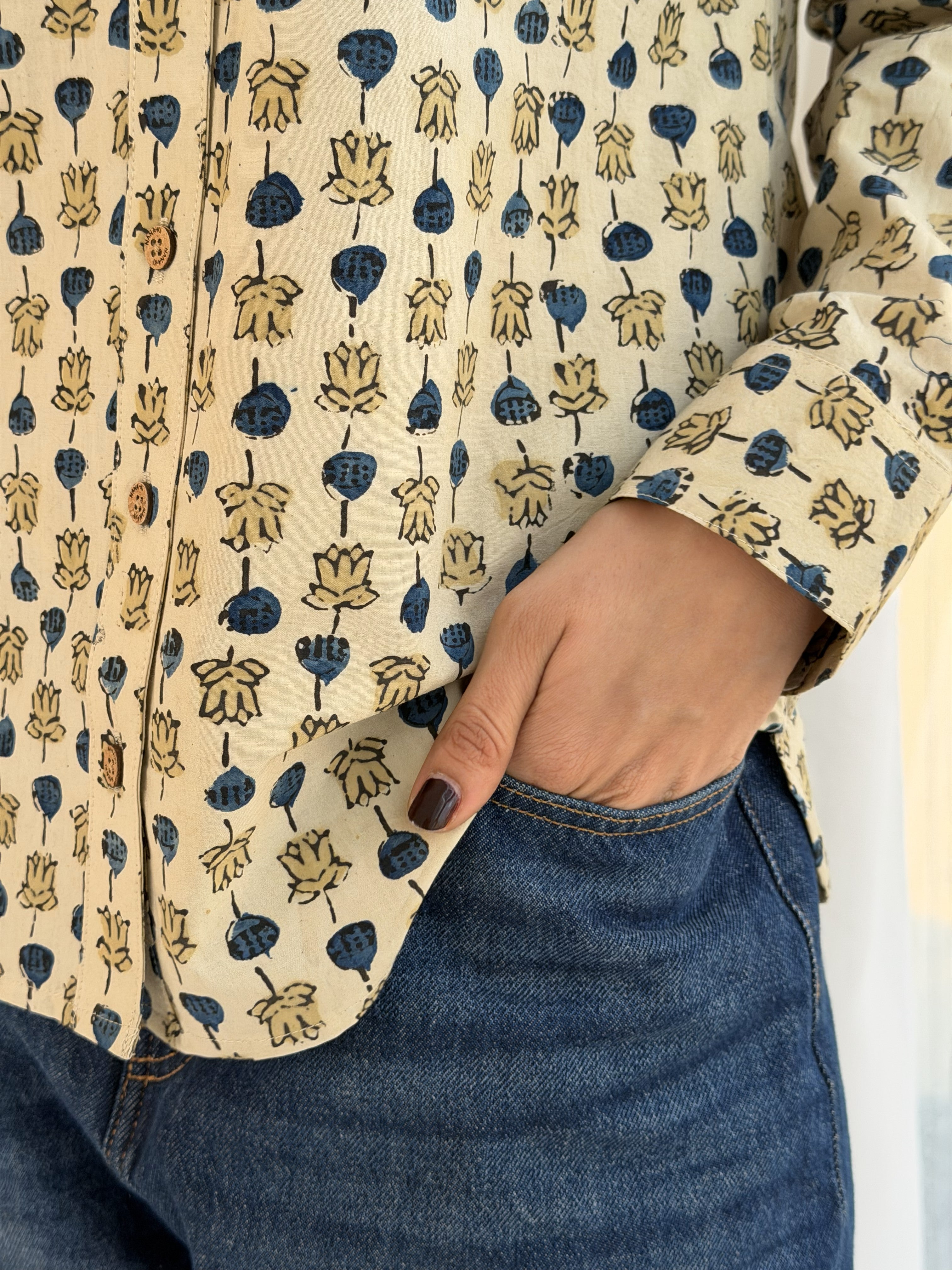 Ajrakh Batik Natural Dye Cotton Shirt