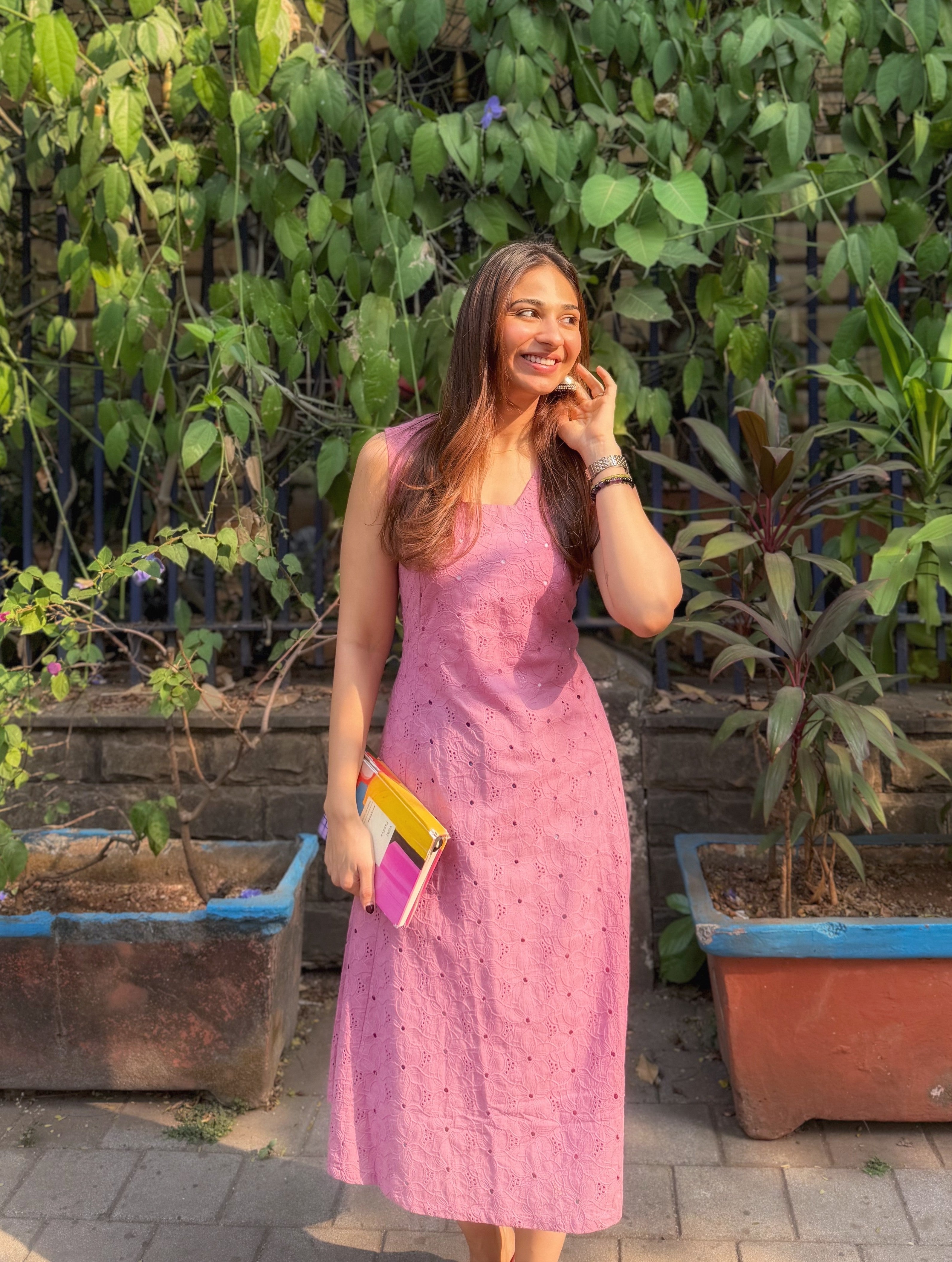 Pink Onion Hakoba Cotton Corset Dress