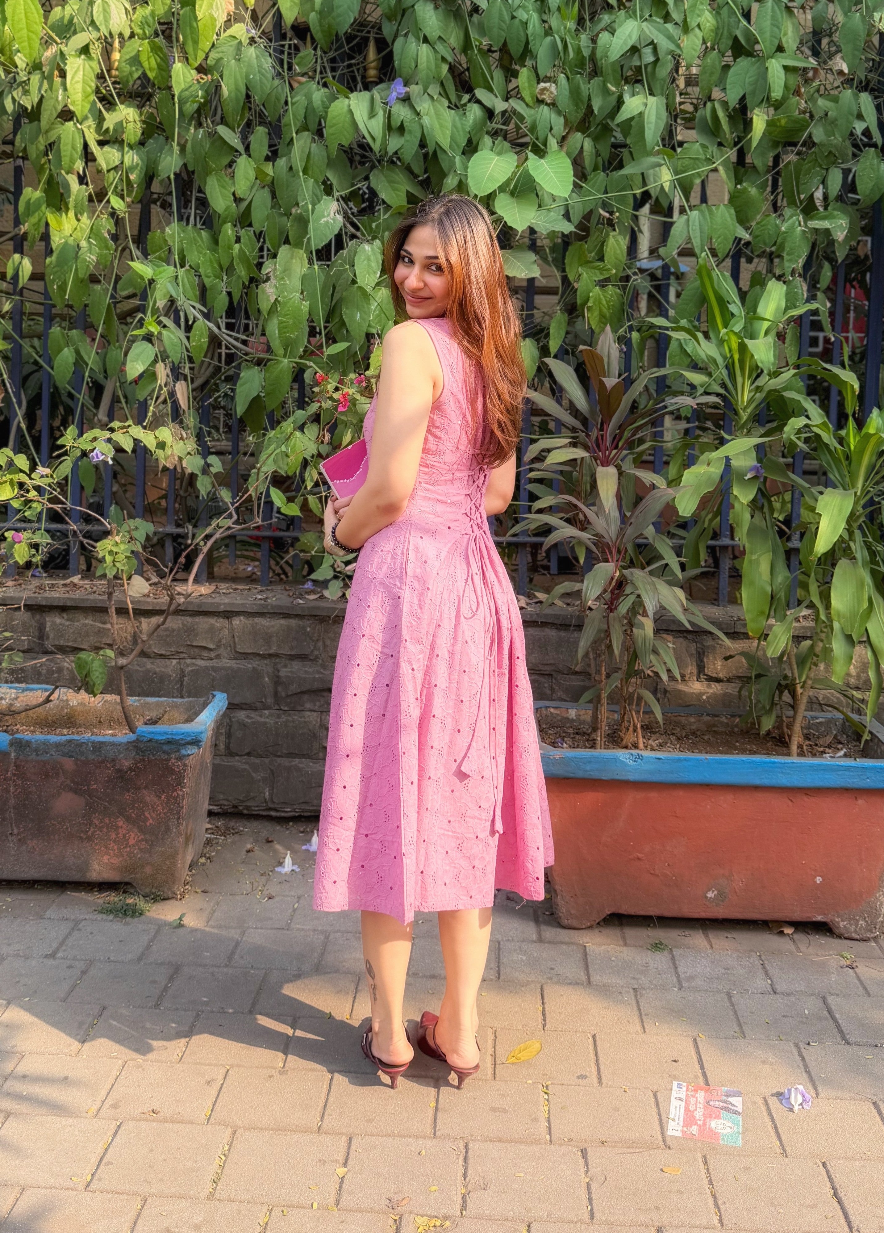 Pink Onion Hakoba Cotton Corset Dress