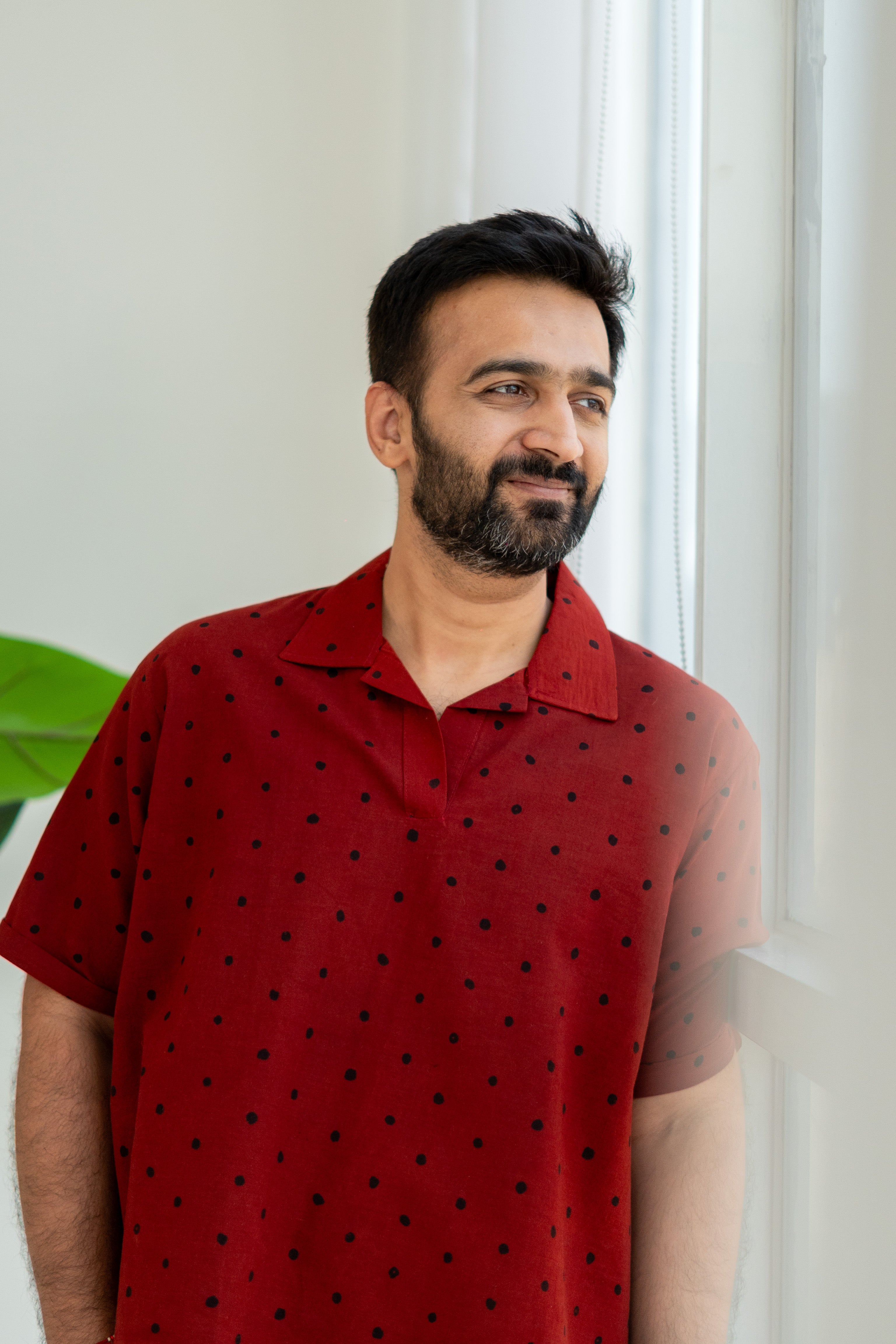 Red Polka Ajrakh Unisex Cotton T Shirt