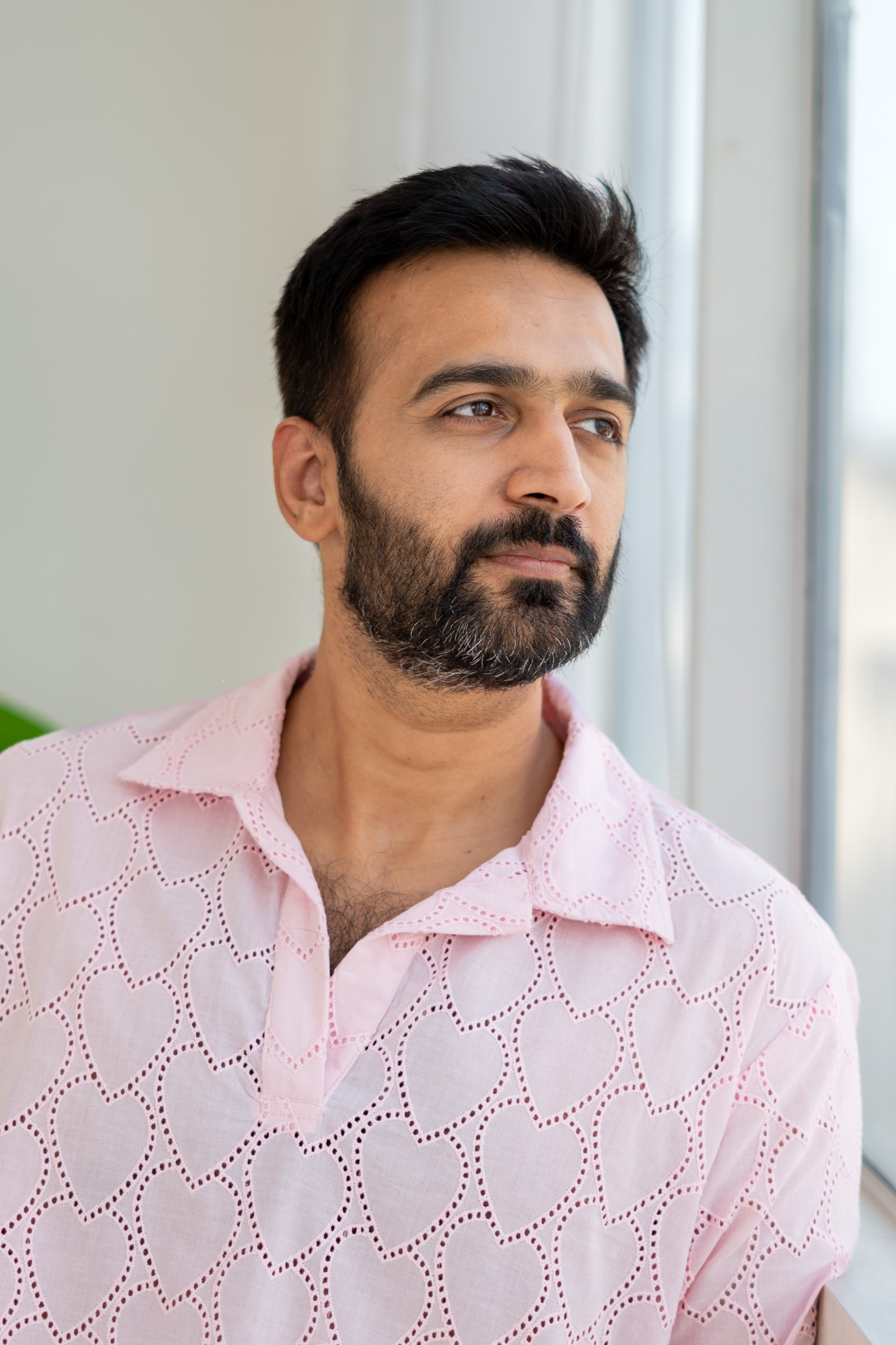 Baby Pink Hakoba Heart Unisex Cotton T Shirt