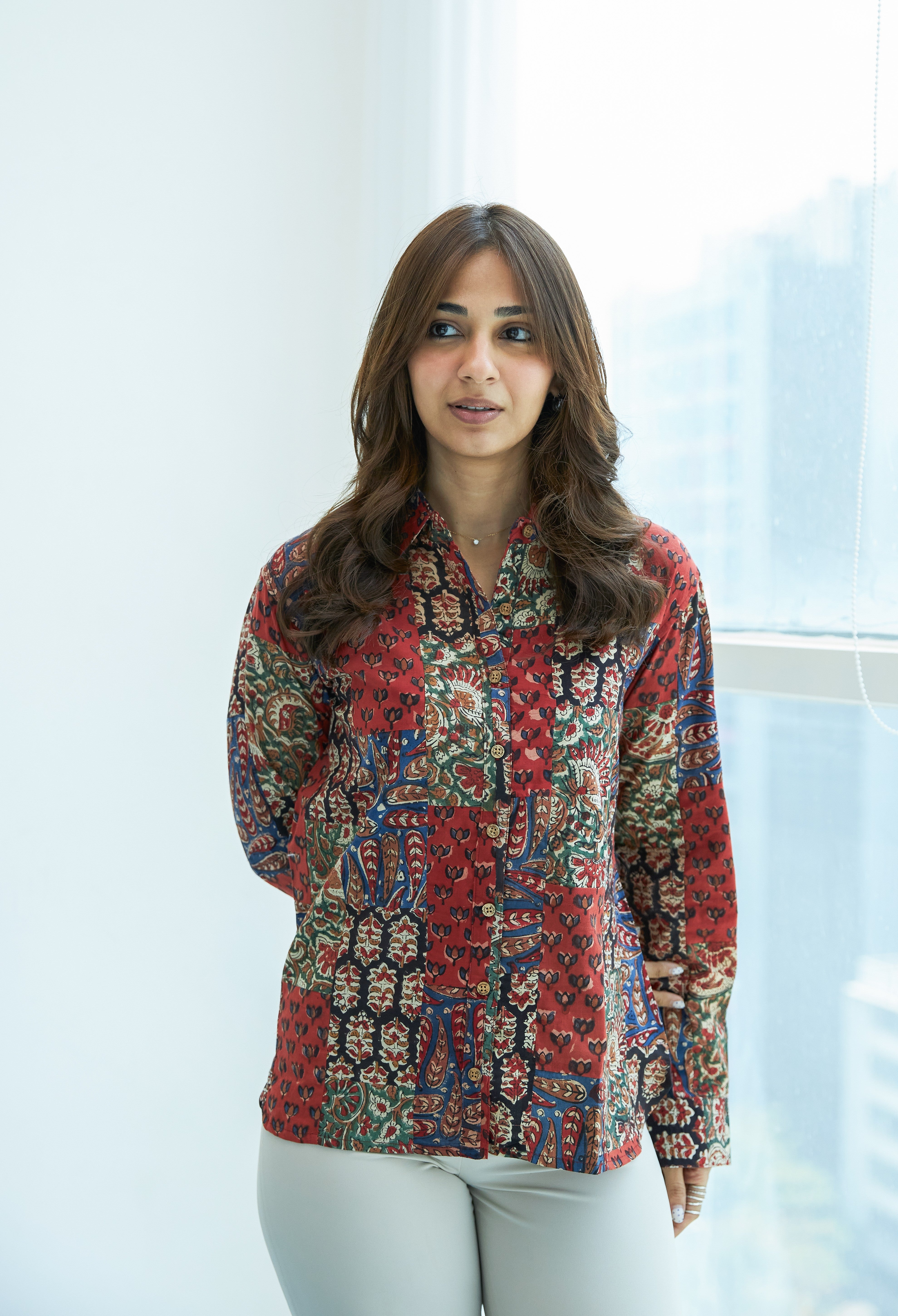 Jaipuri Patchwork Block Print Cotton Shirt