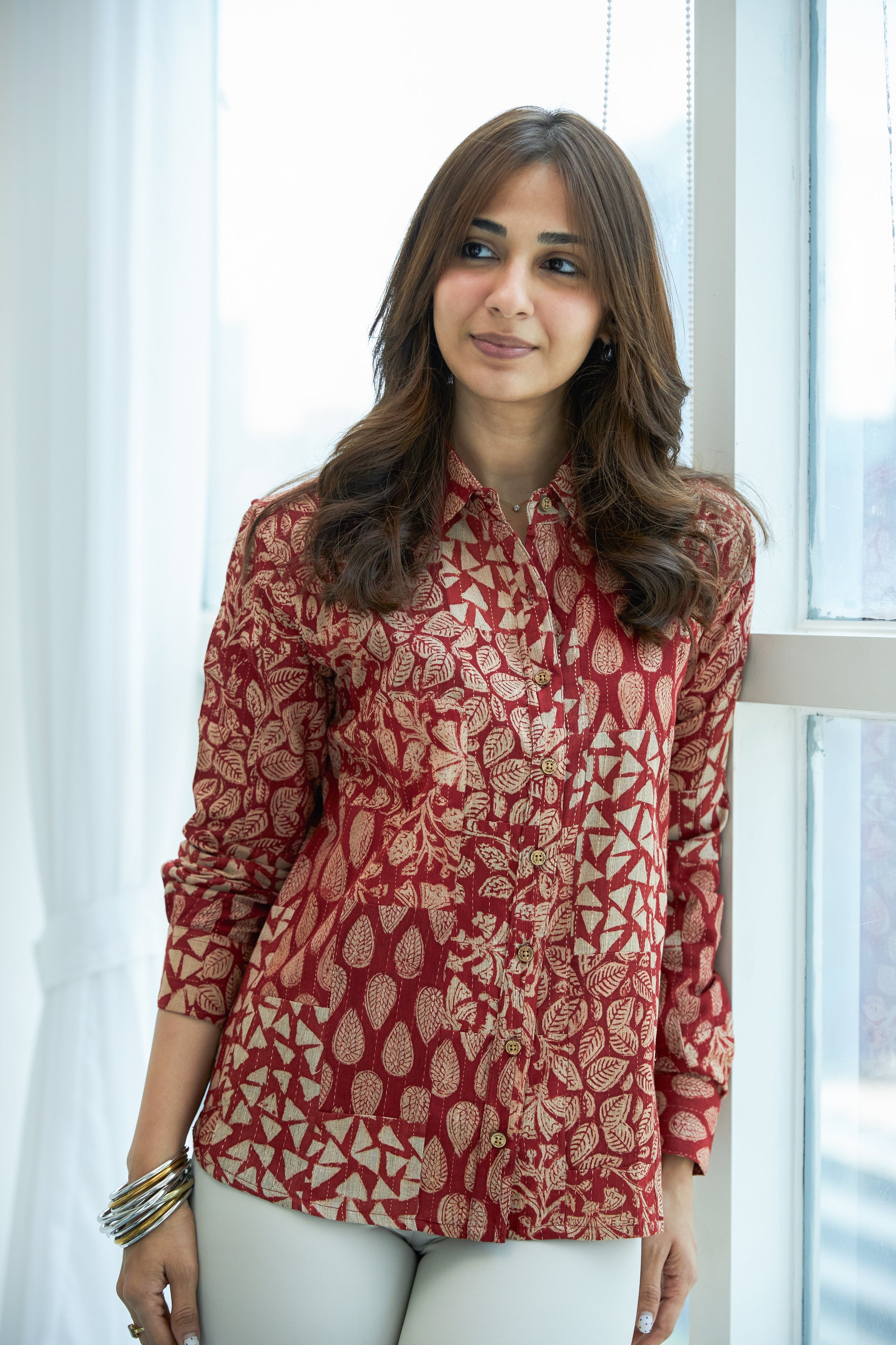 Katha Patchwork Handblock Cotton Shirt