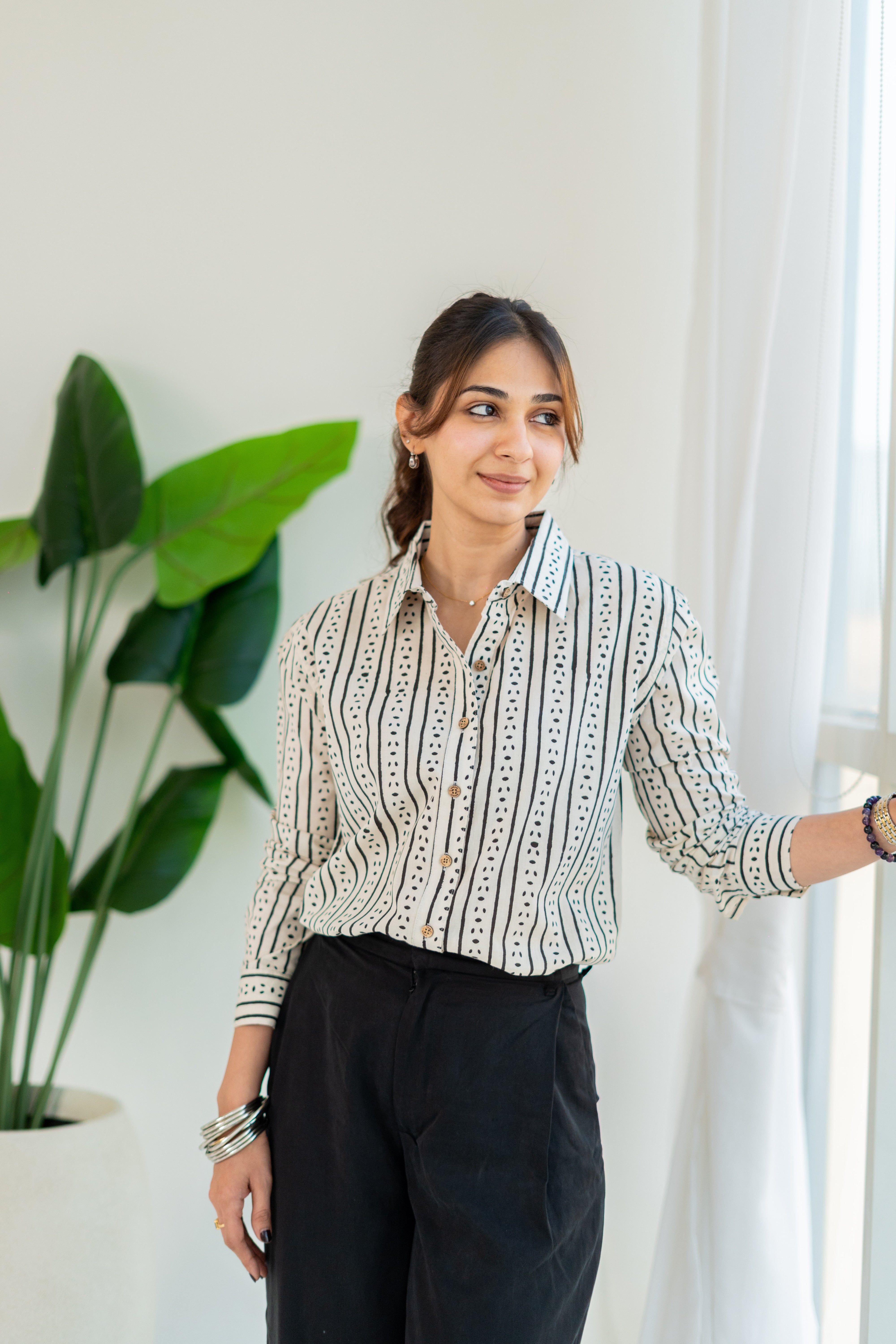 Jaipuri Stripe Handblock Cotton Shirt