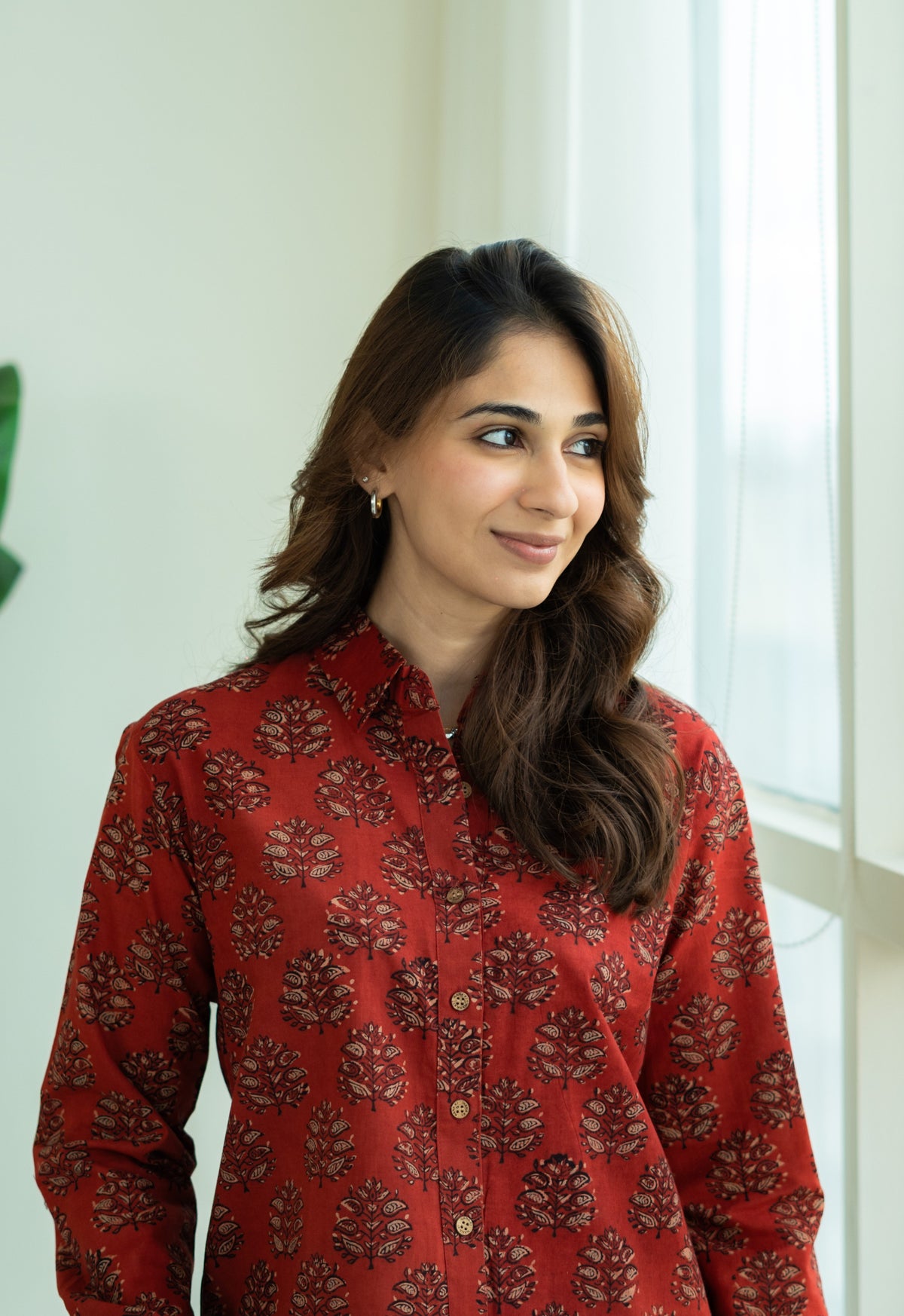 Bagru Madder Red Buti Handblock Cotton Shirt