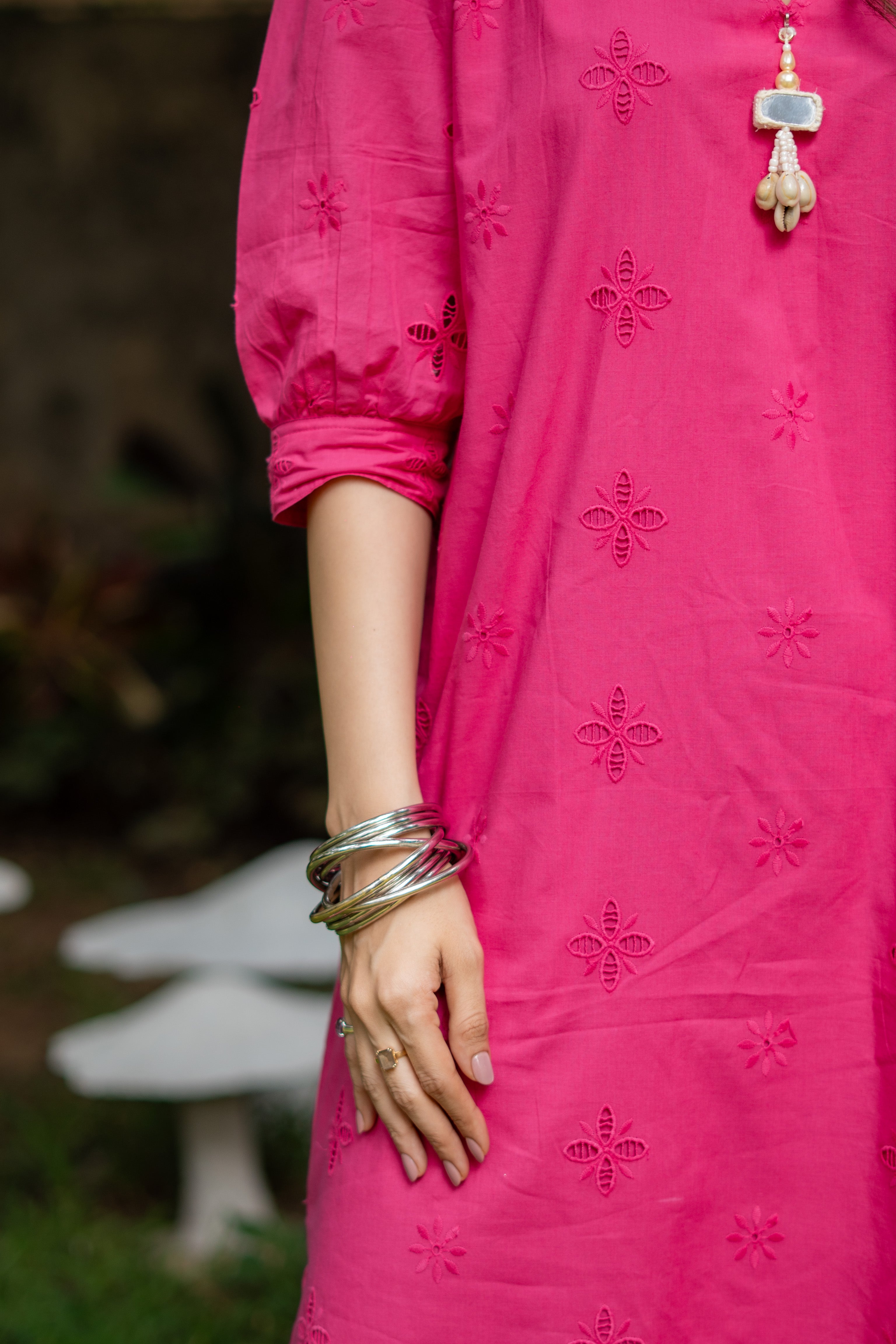 Rani Hakoba Cotton Dress Paired with Latkan