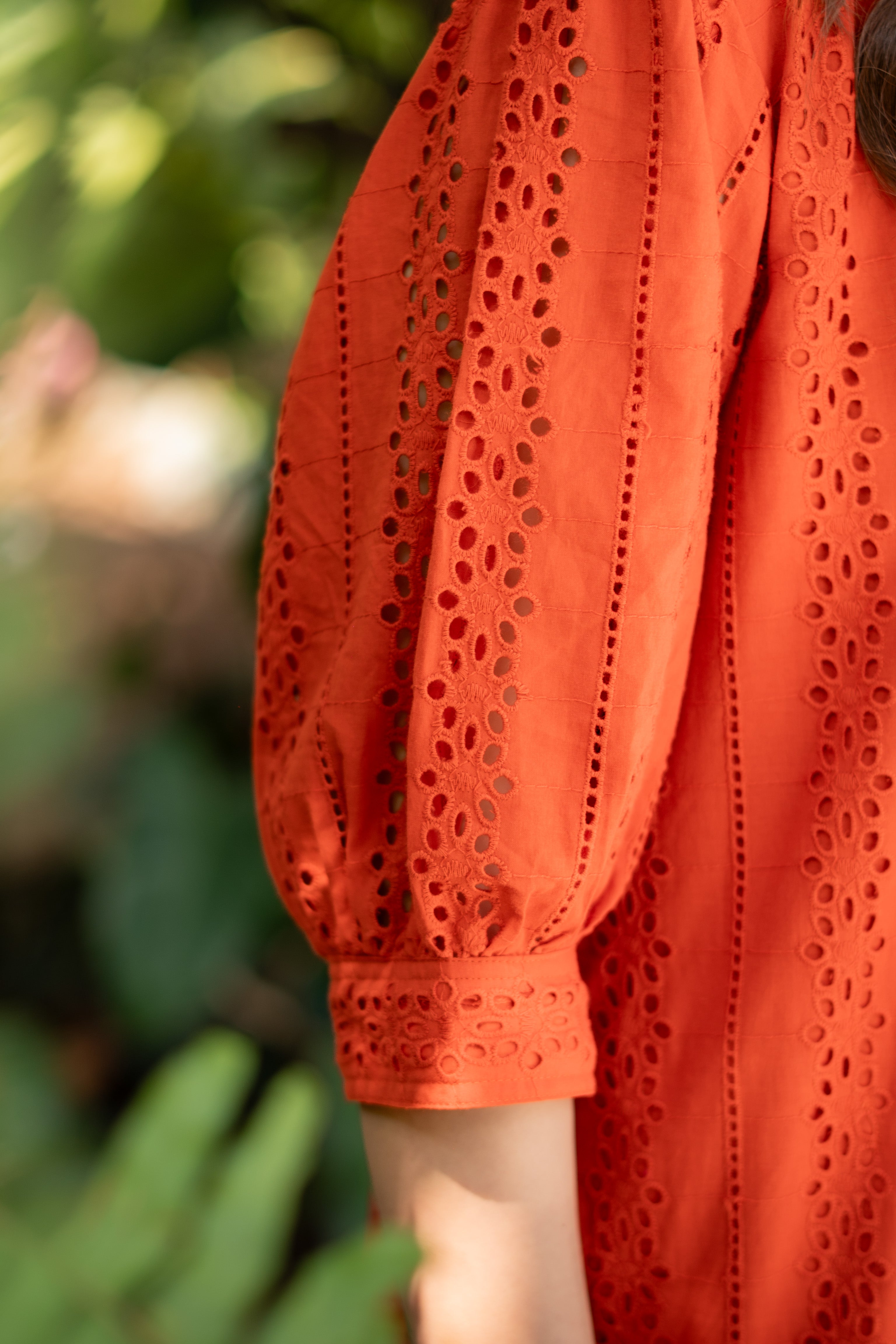 Orange Hakoba Cotton Dress Paired with Latkan