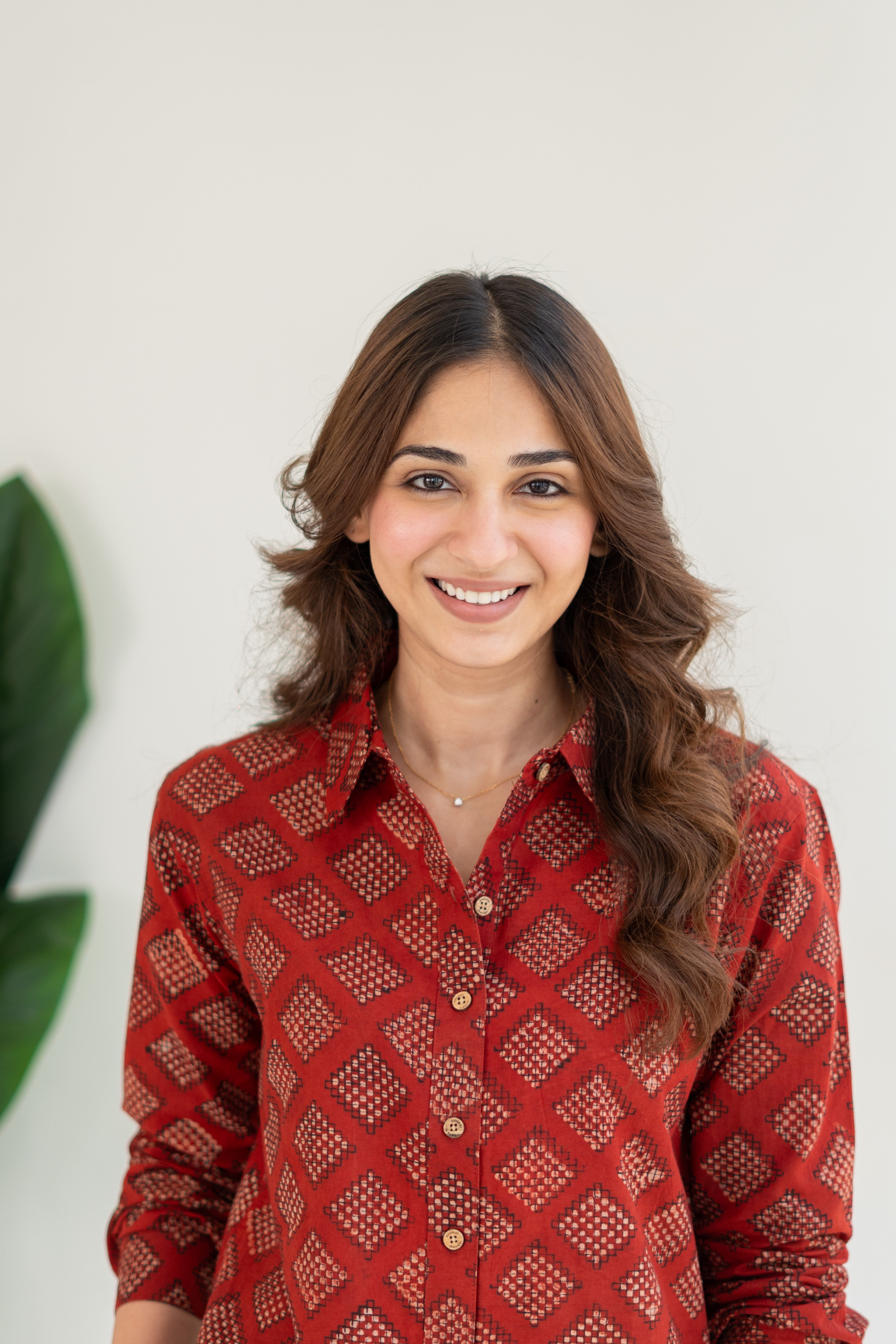 Ruby Red Jaipuri Handblock Cotton Shirt