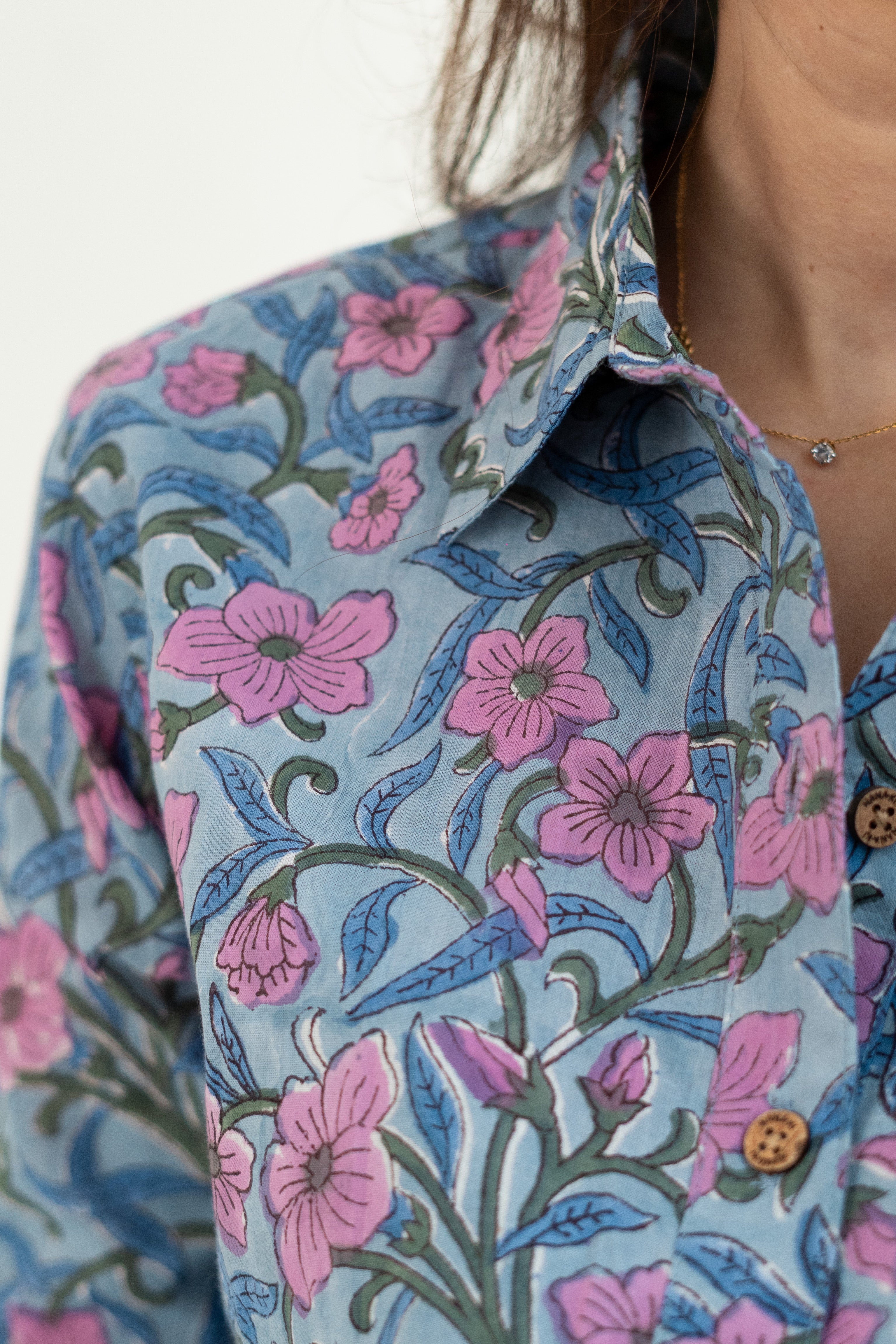 Pastel Daylight Block Print Cotton Shirt