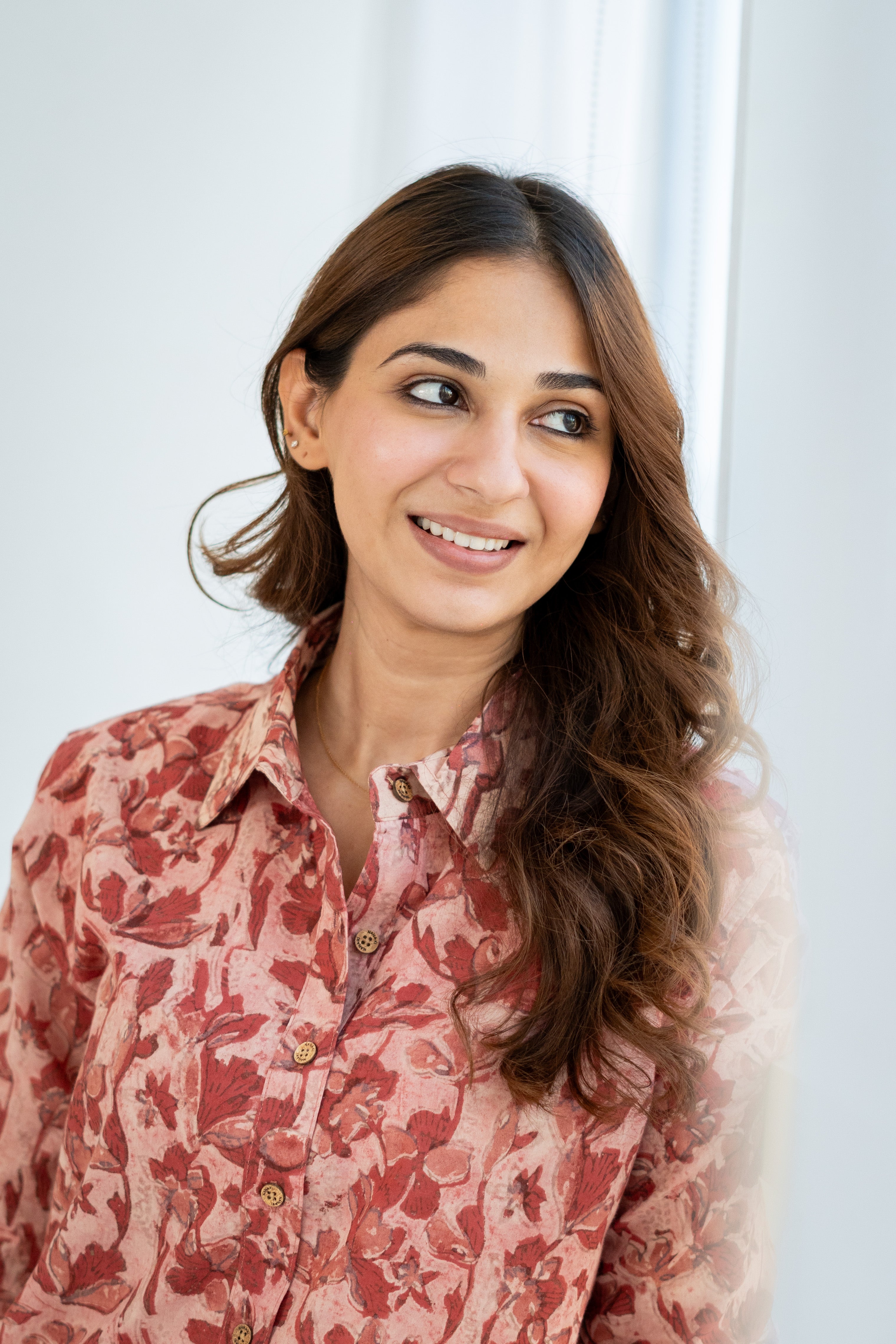 Gulabi Bagru Phool Handblock Cotton Shirt