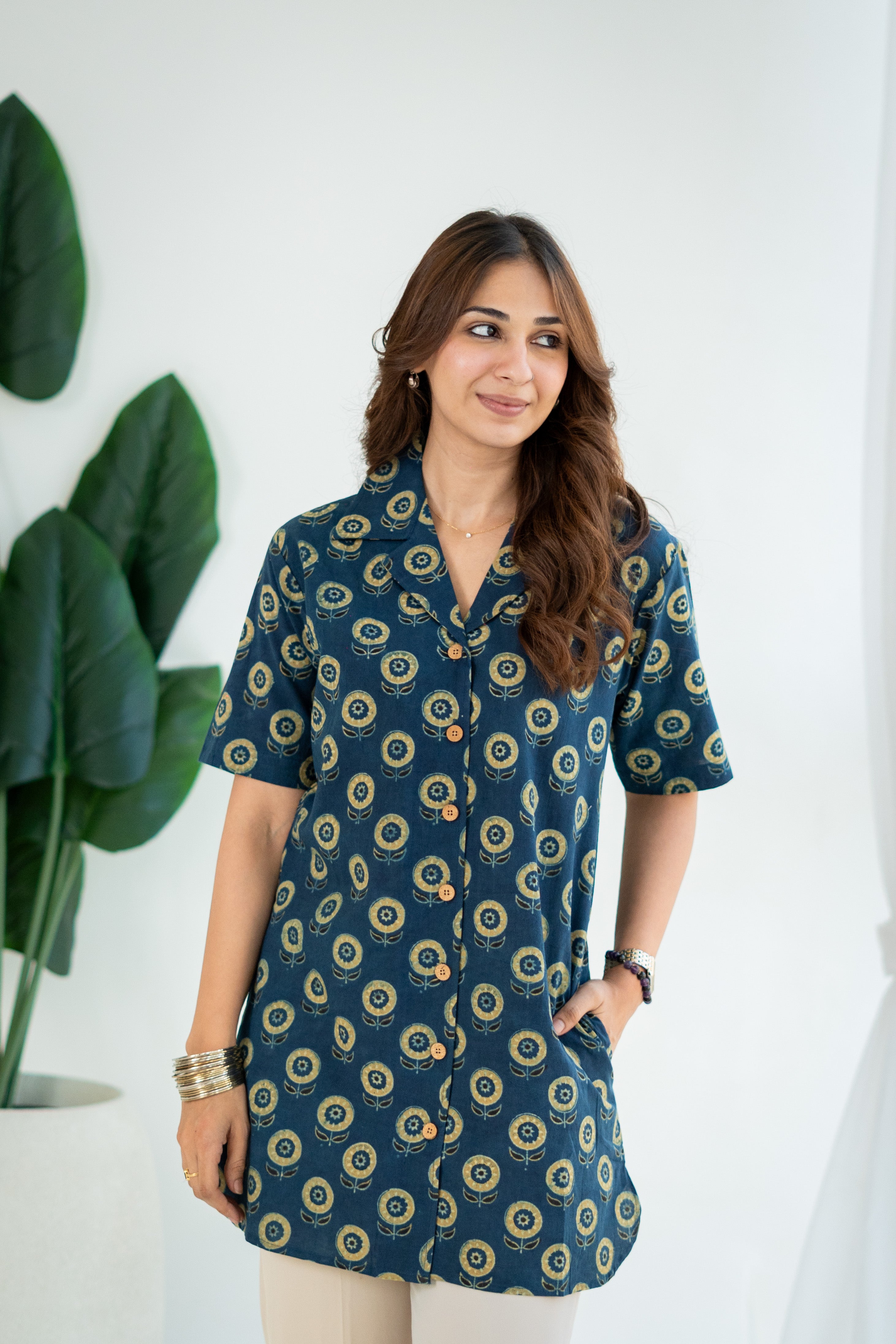 Ajrakh Royale Handblock Cotton Shirt Kurti