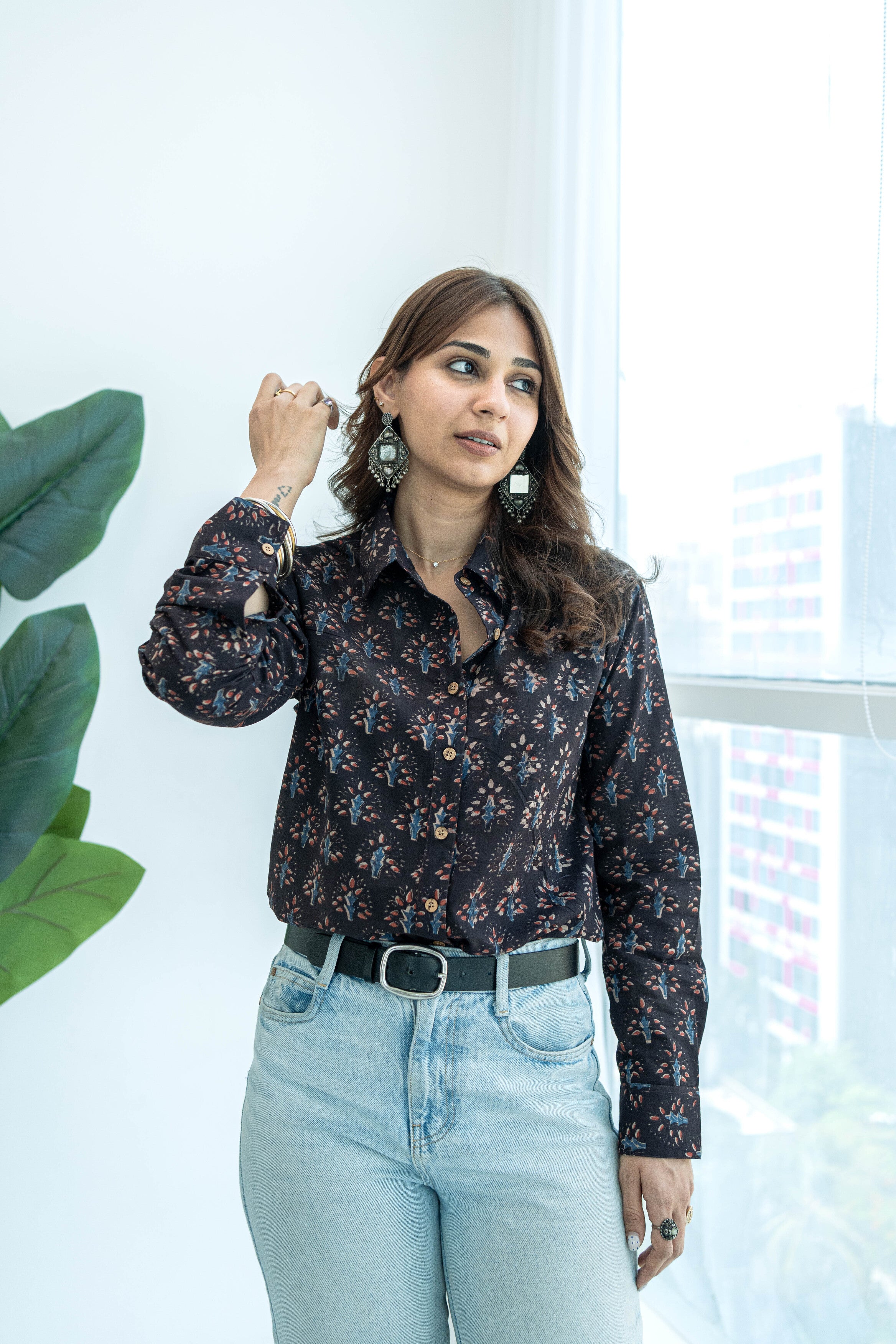 Bagru Floral Handblock Cotton Shirt