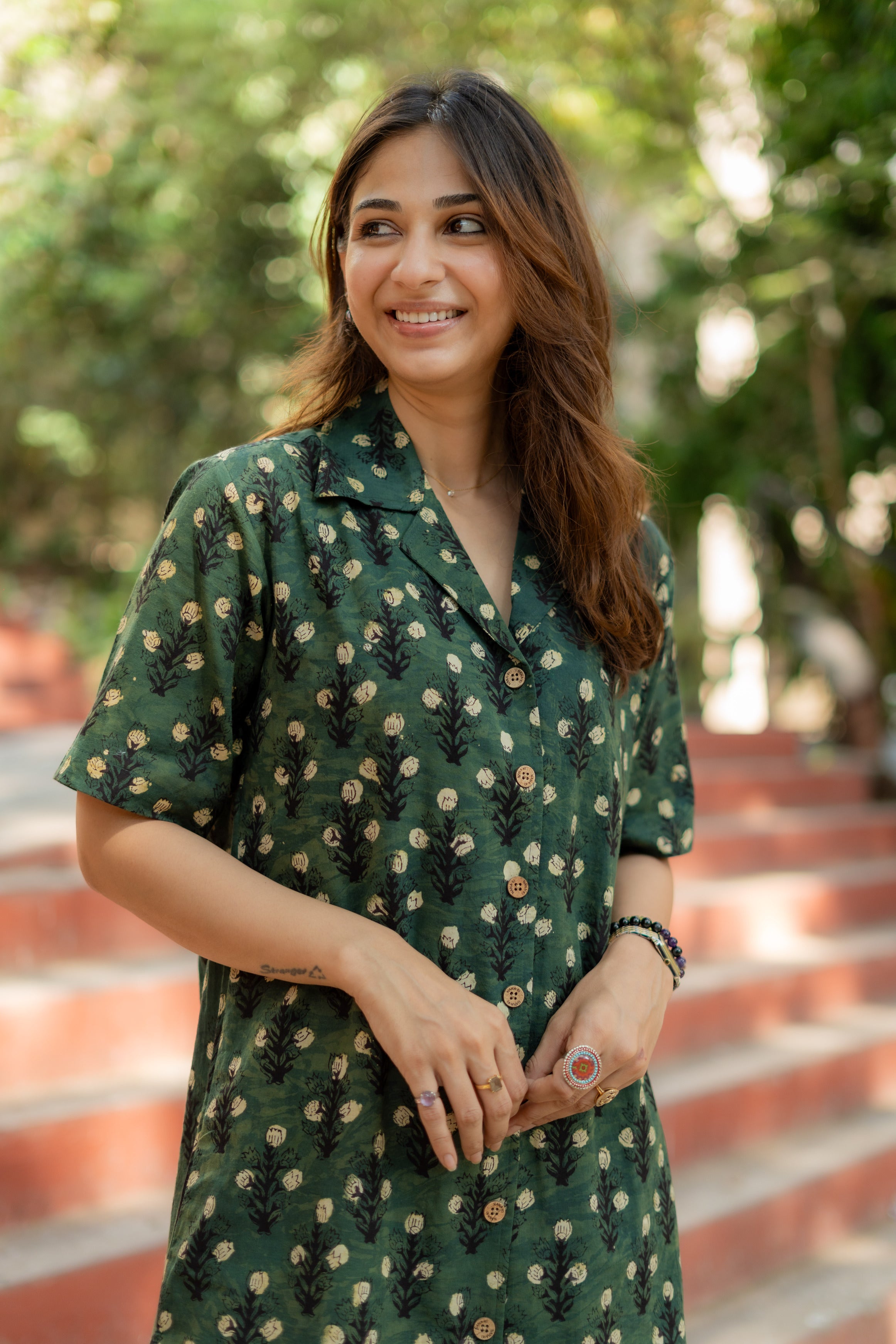 Nilgiri Spring Handblock Cotton Shirt Kurti