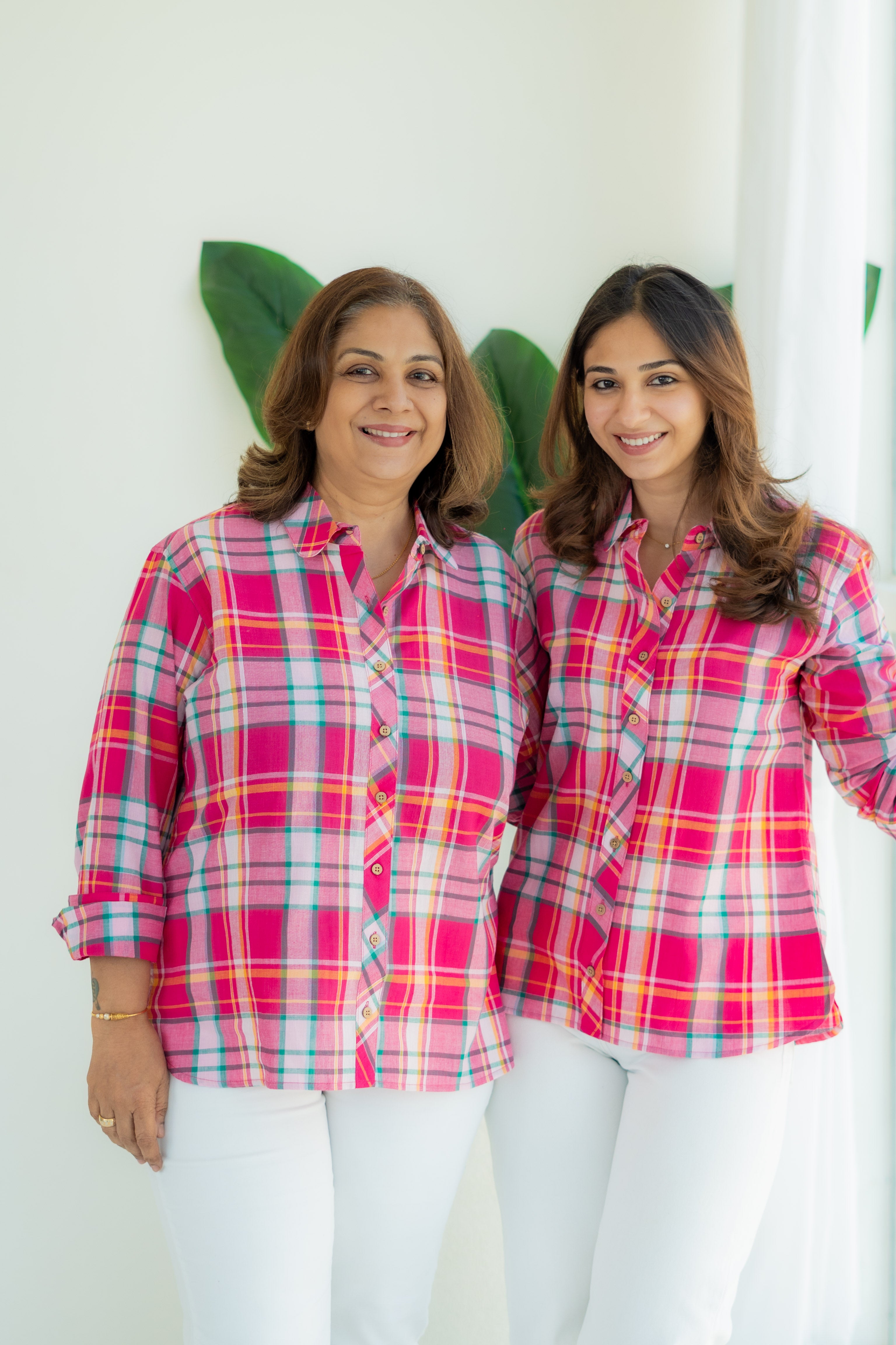 Pink Rani Madras Checks Cotton Shirt