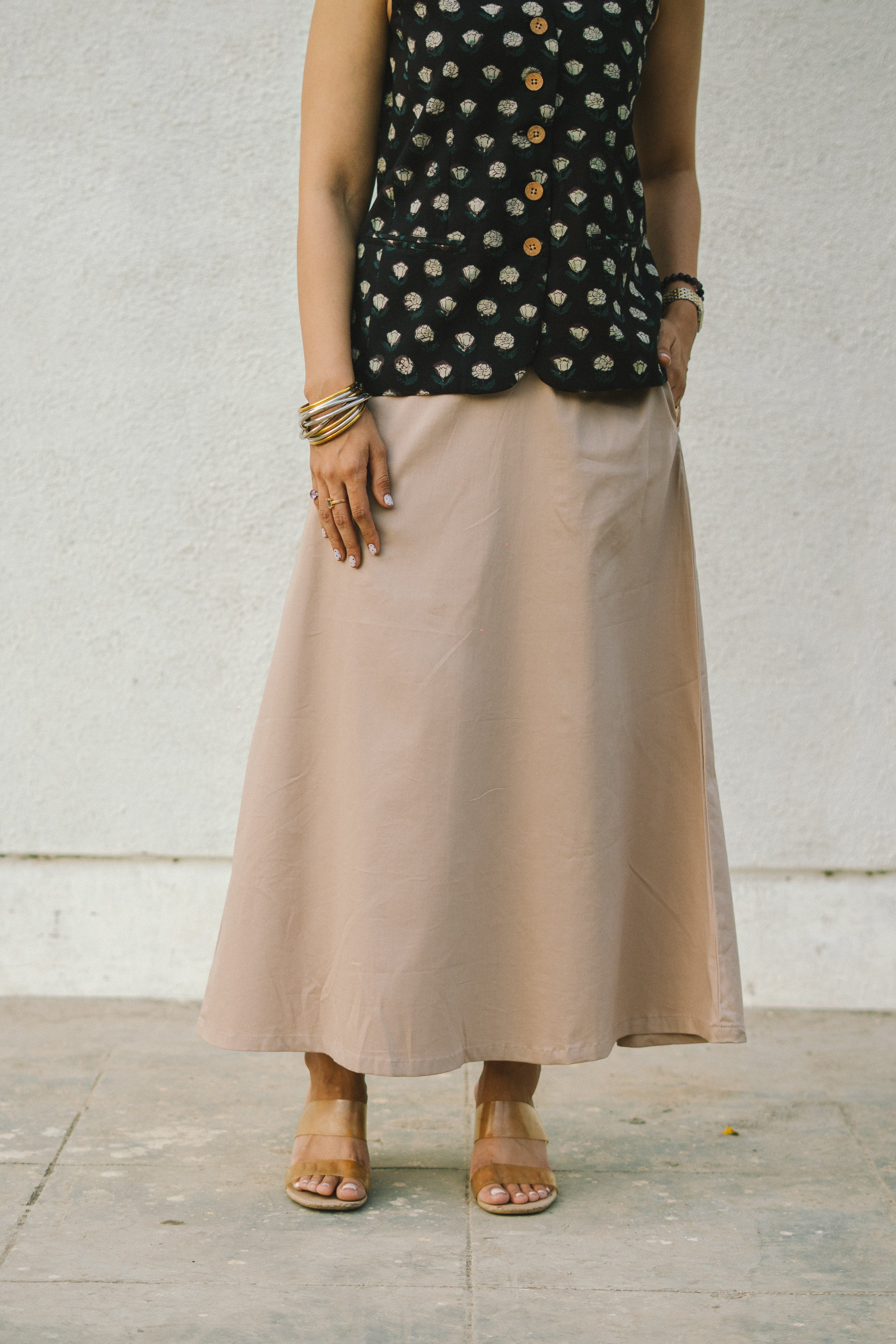 Black Bagru Handblock Cotton Waistcoat
