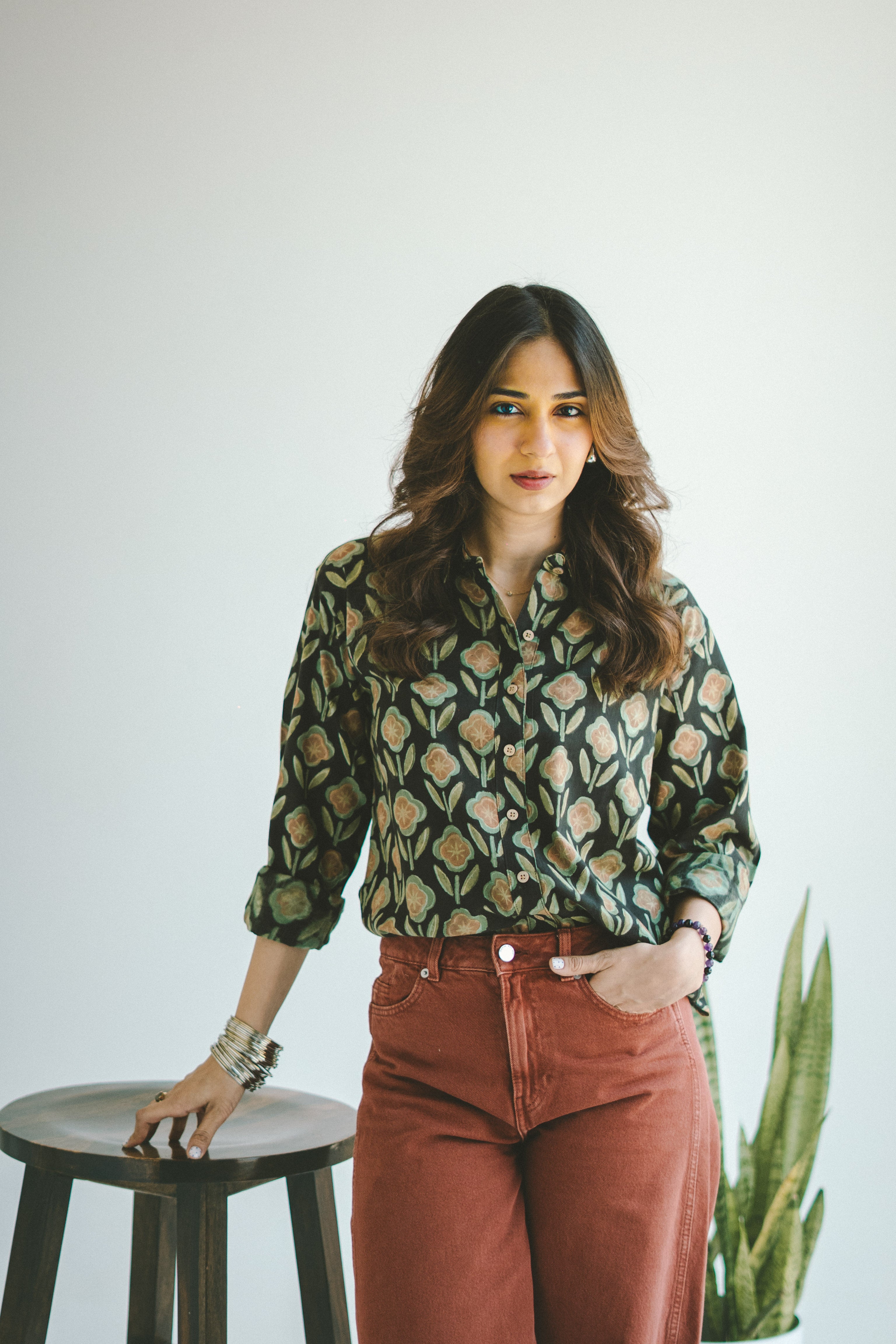Forest Bagru Handblock Cotton Shirt
