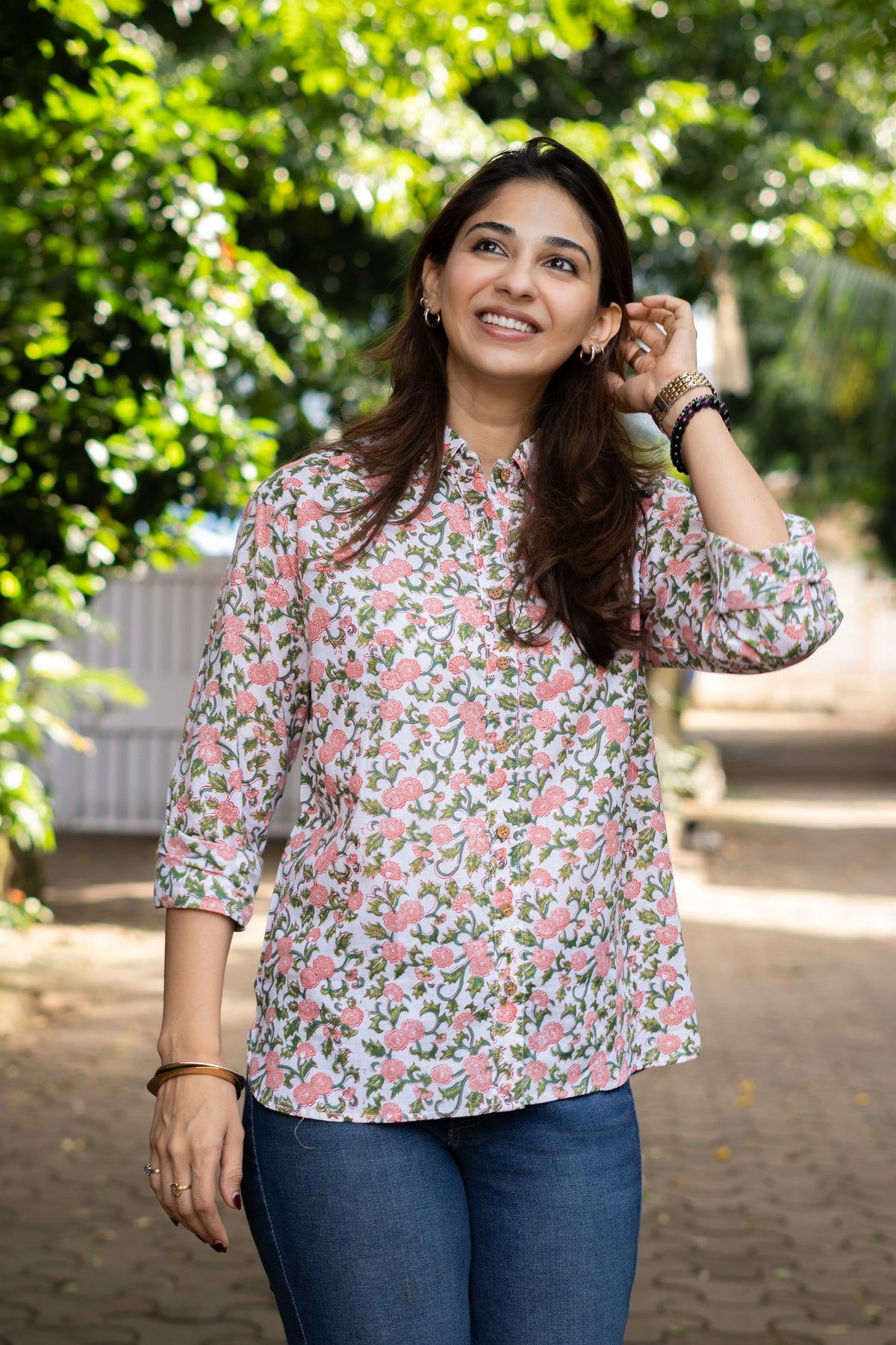 Genda Phool Handblock Cotton Shirt