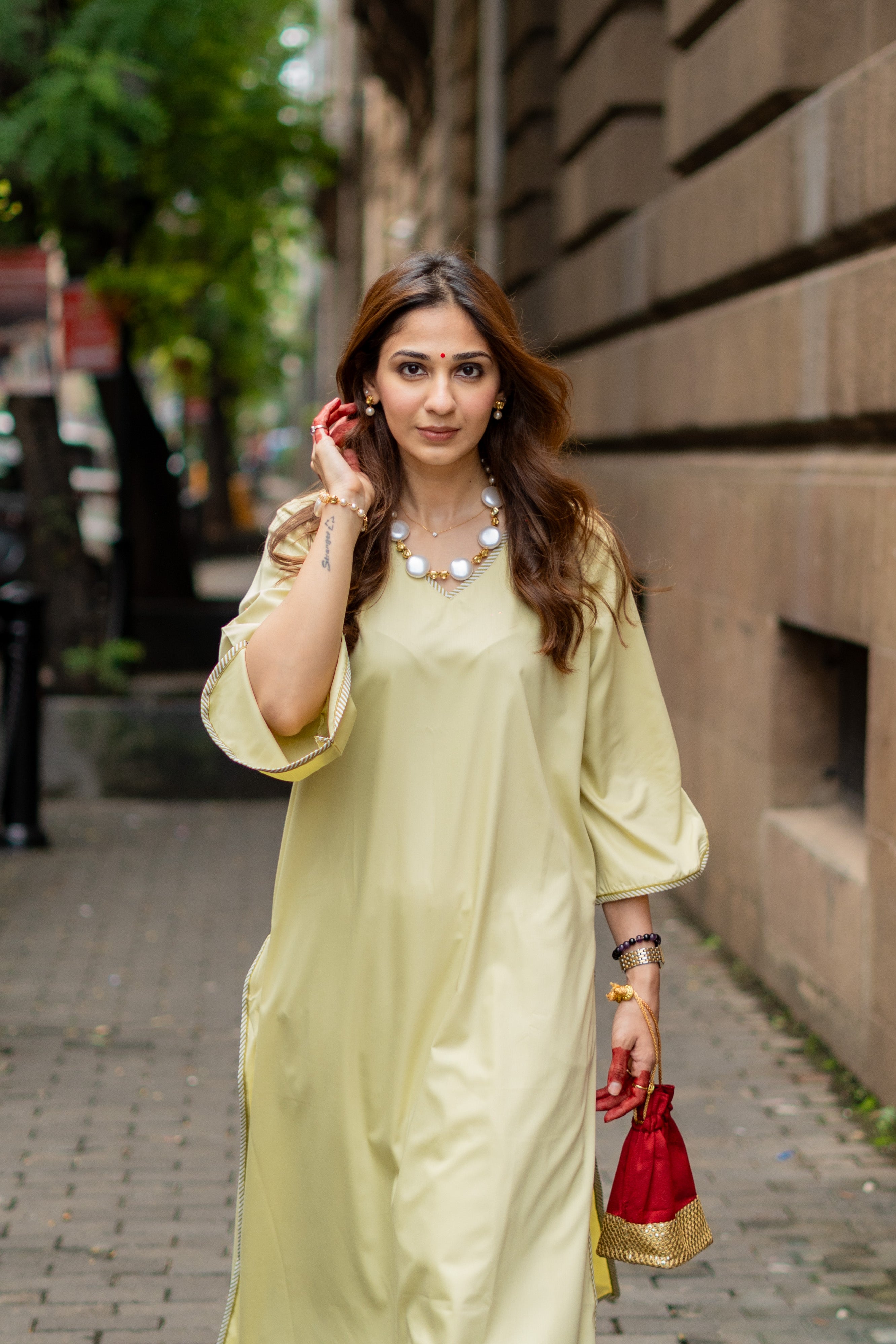 Green Farshi Salwar with Kurta and Chanderi Baadla Dupatta ( Full Set )