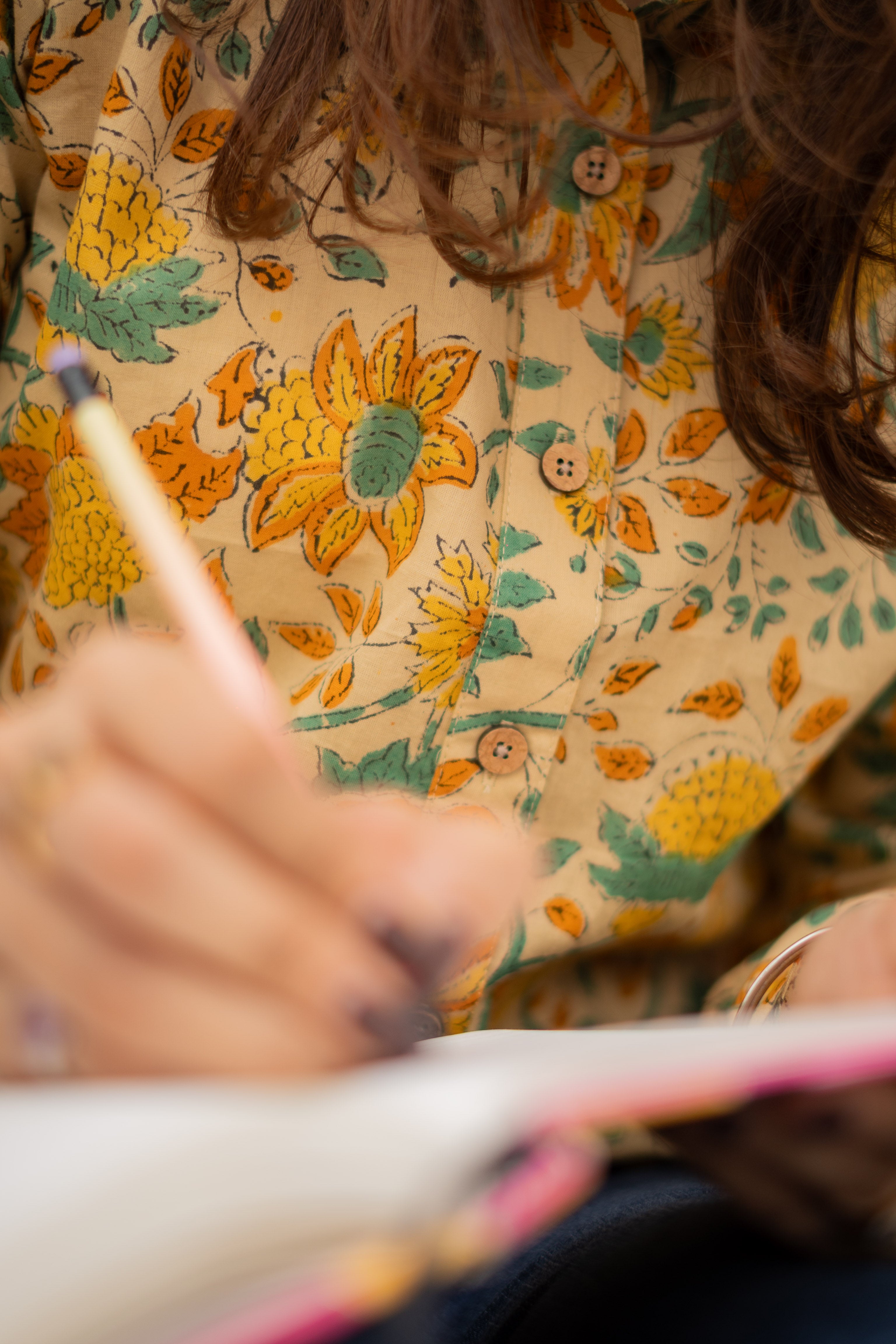 Sunshine Handblock Cotton Shirt