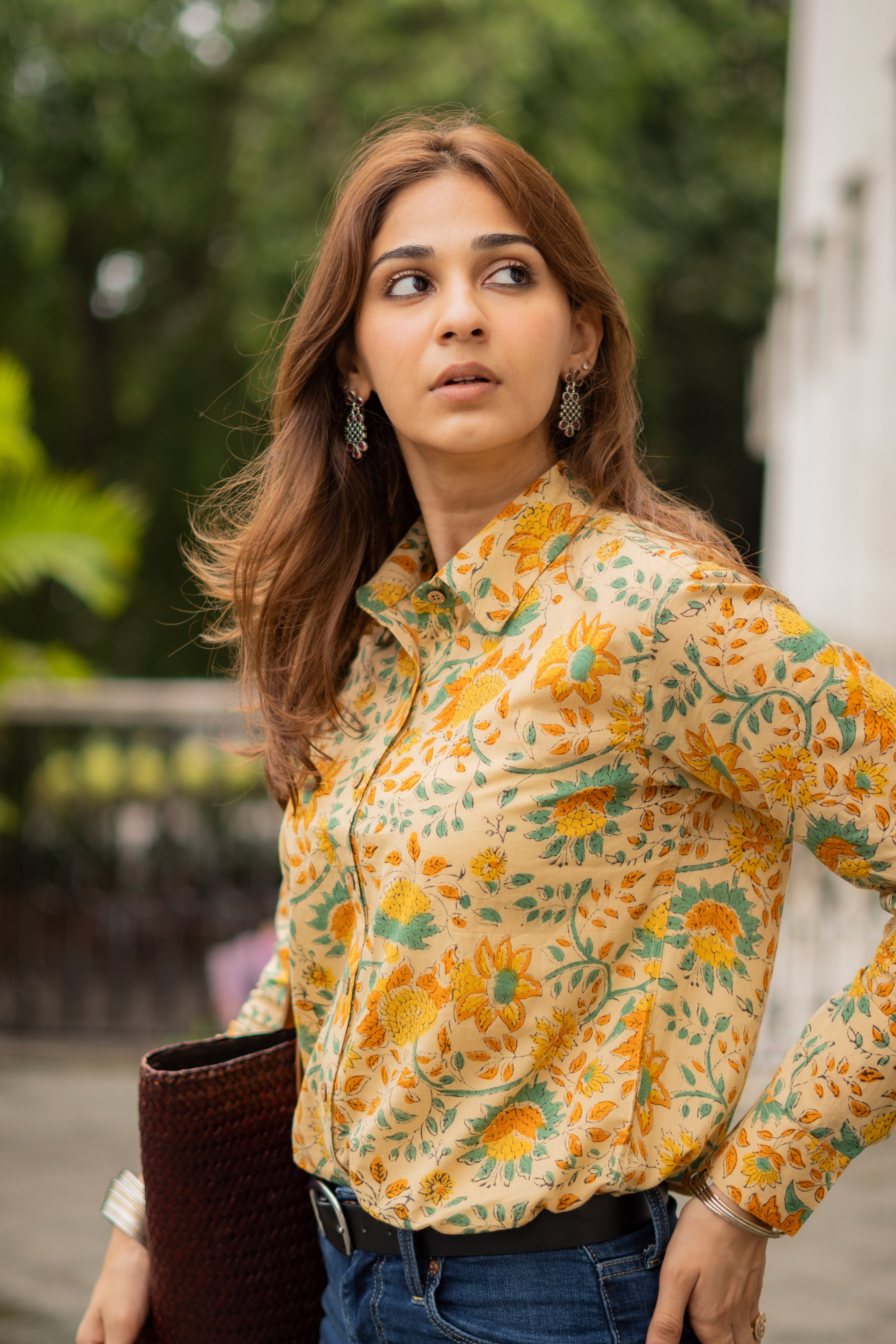 Sunshine Handblock Cotton Shirt