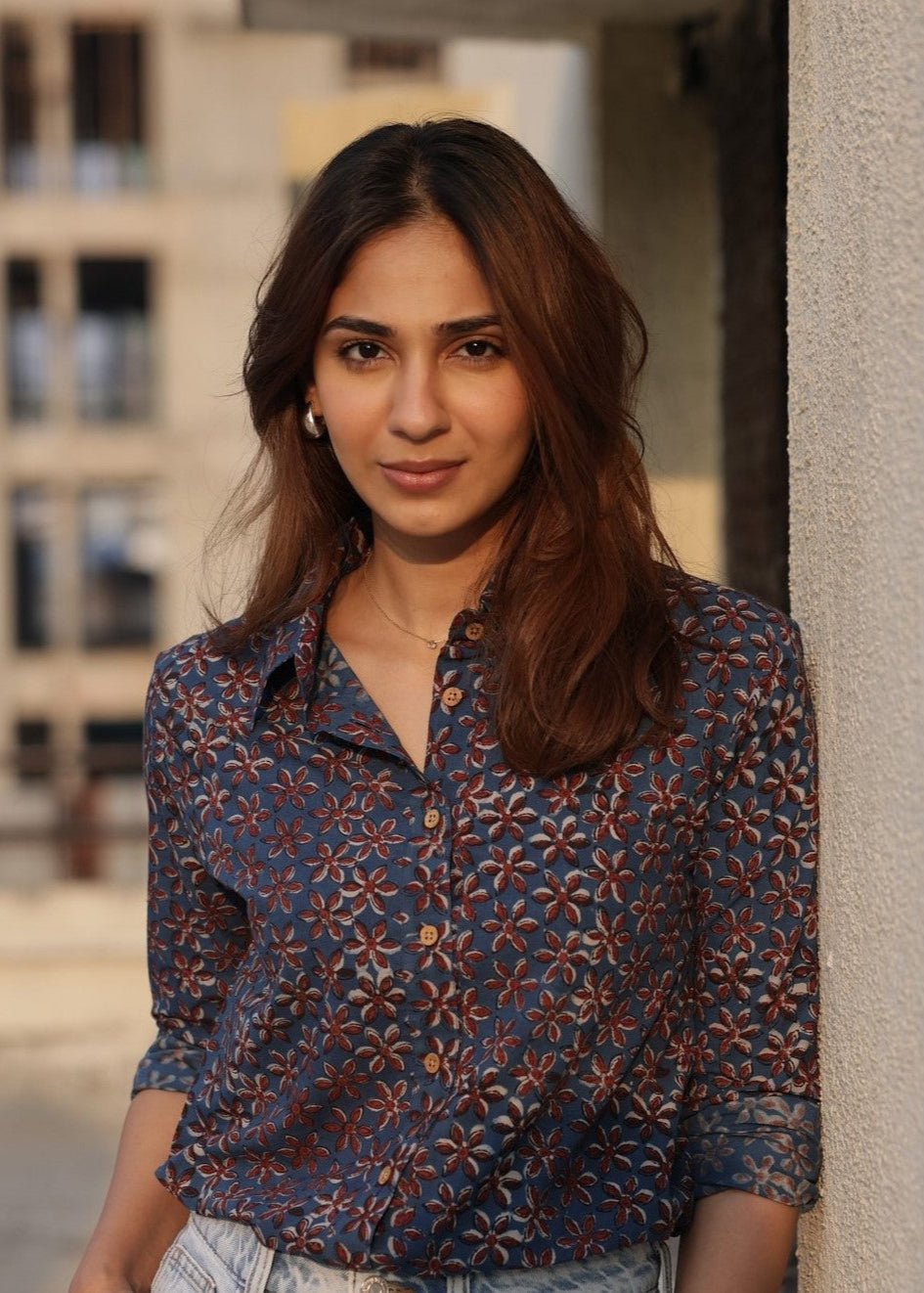 Indigo Star Handblock Cotton Shirt