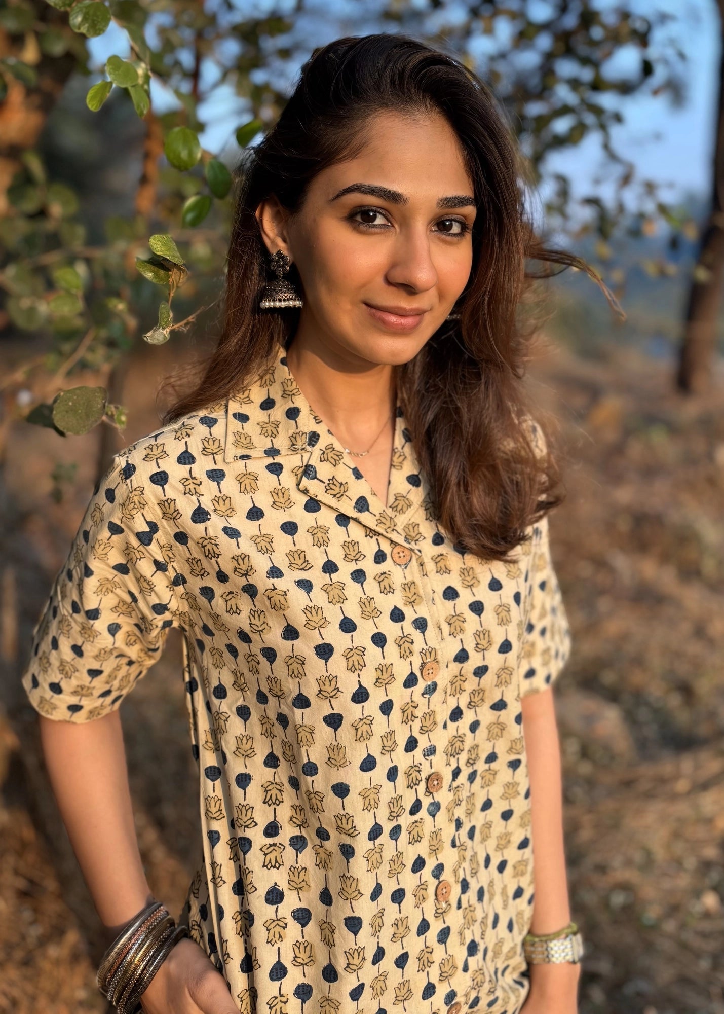 Ajrakh Batik Natural Dye Shirt Kurti
