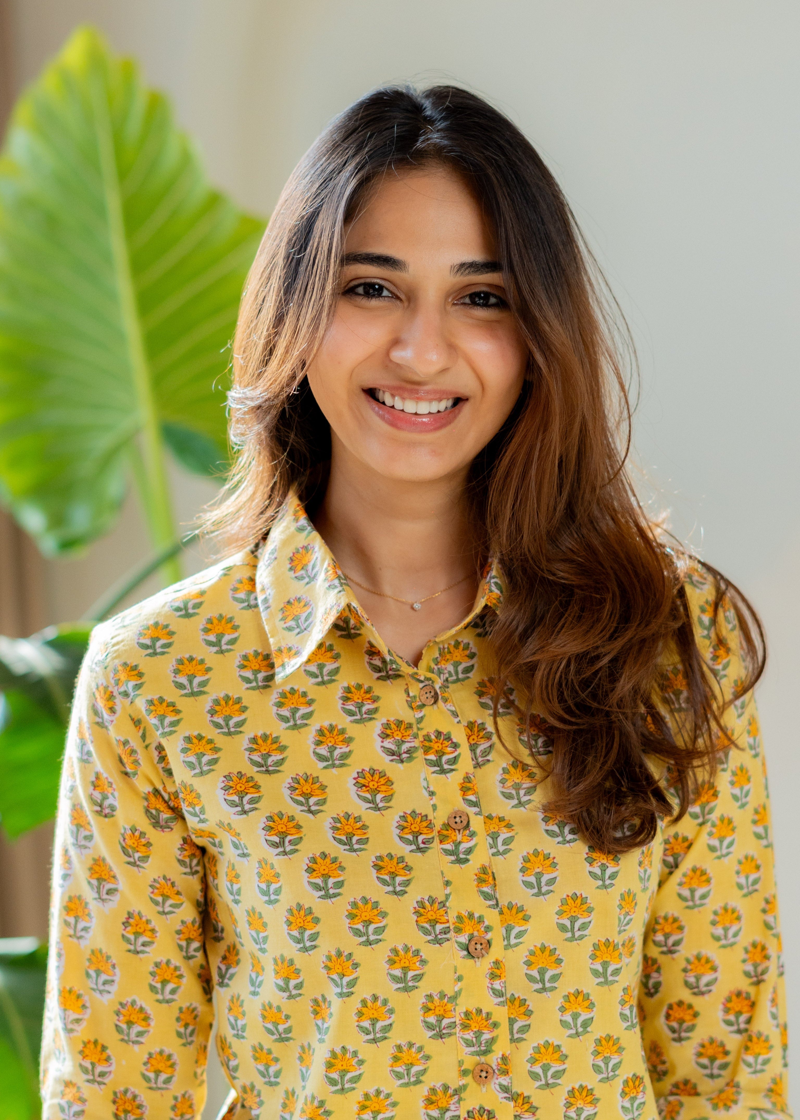 Lemon Flower Block Print Shirt