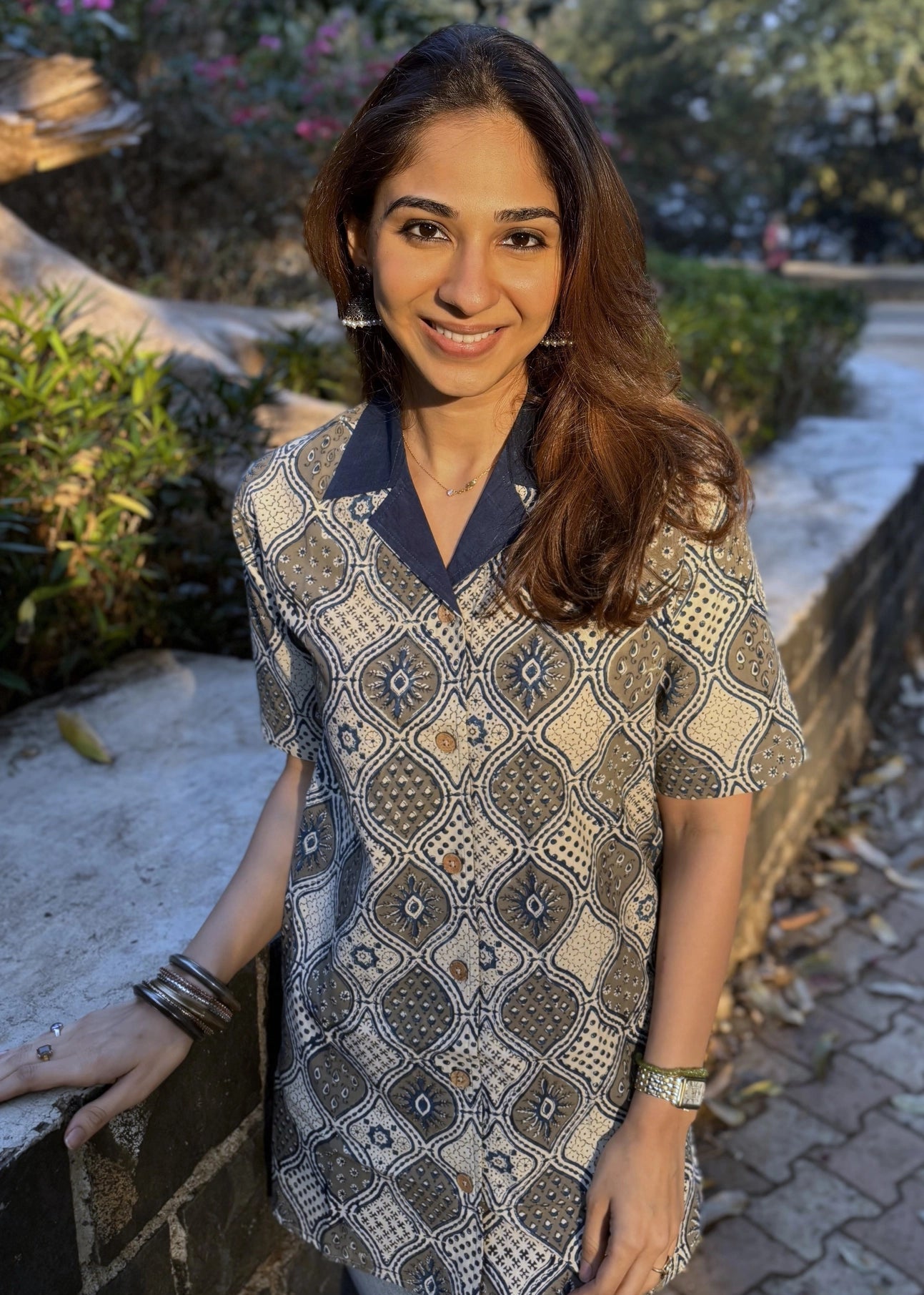 Karigiri Ajrakh Natural Dye Shirt Kurti