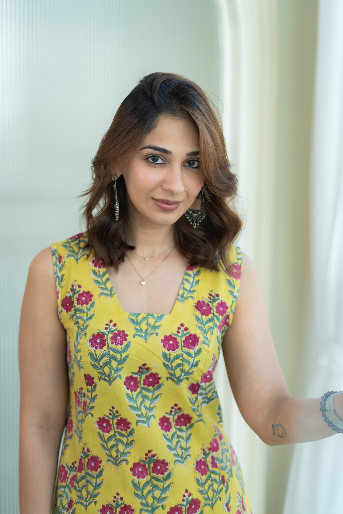 Mustard Gulabi Cotton Corset Dress
