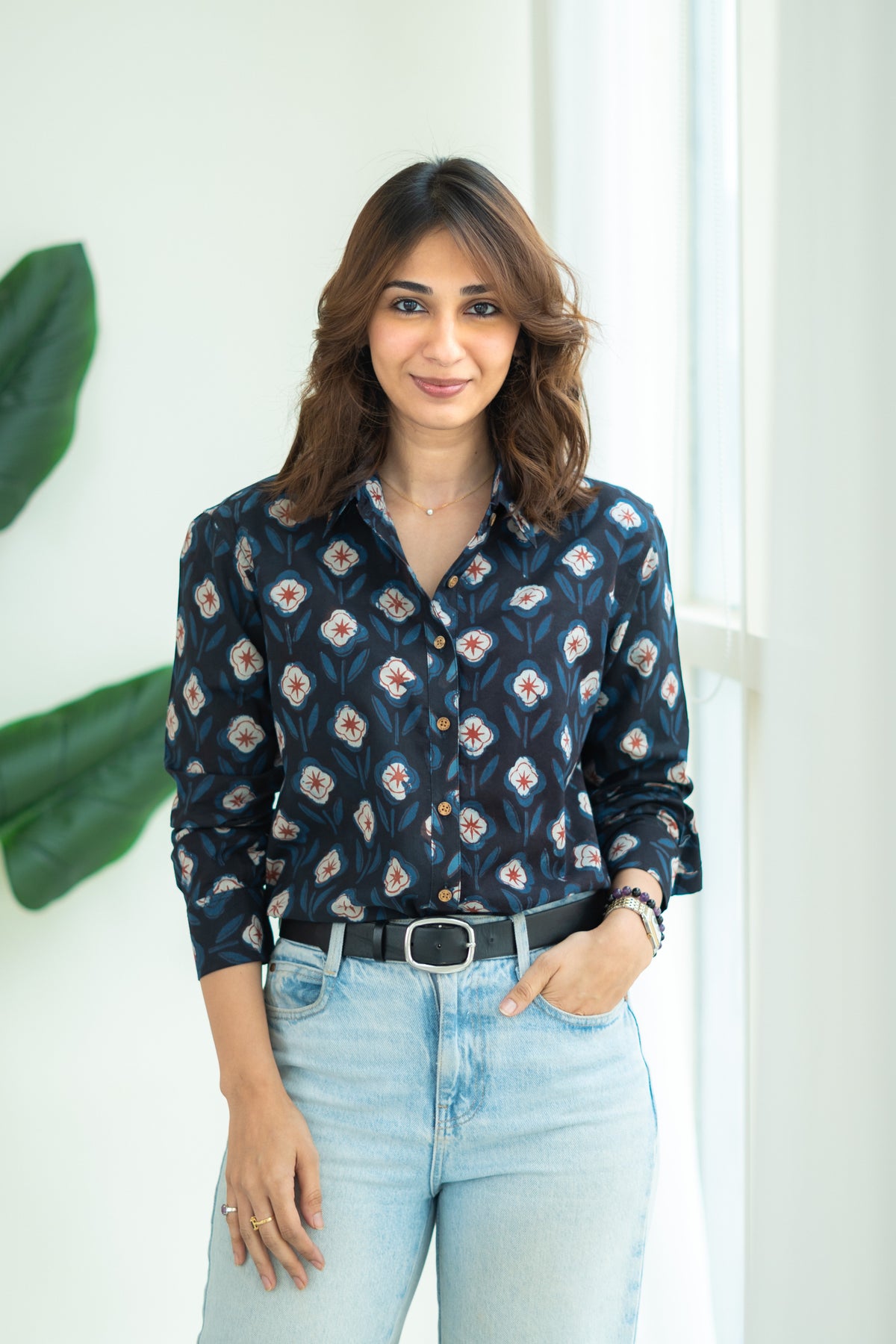 Bagru Nilam Baug Block Print Handblock Cotton Shirt