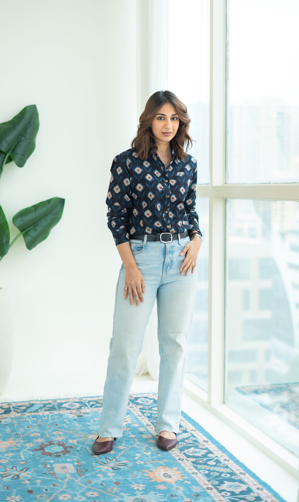Bagru Nilam Baug Block Print Handblock Cotton Shirt
